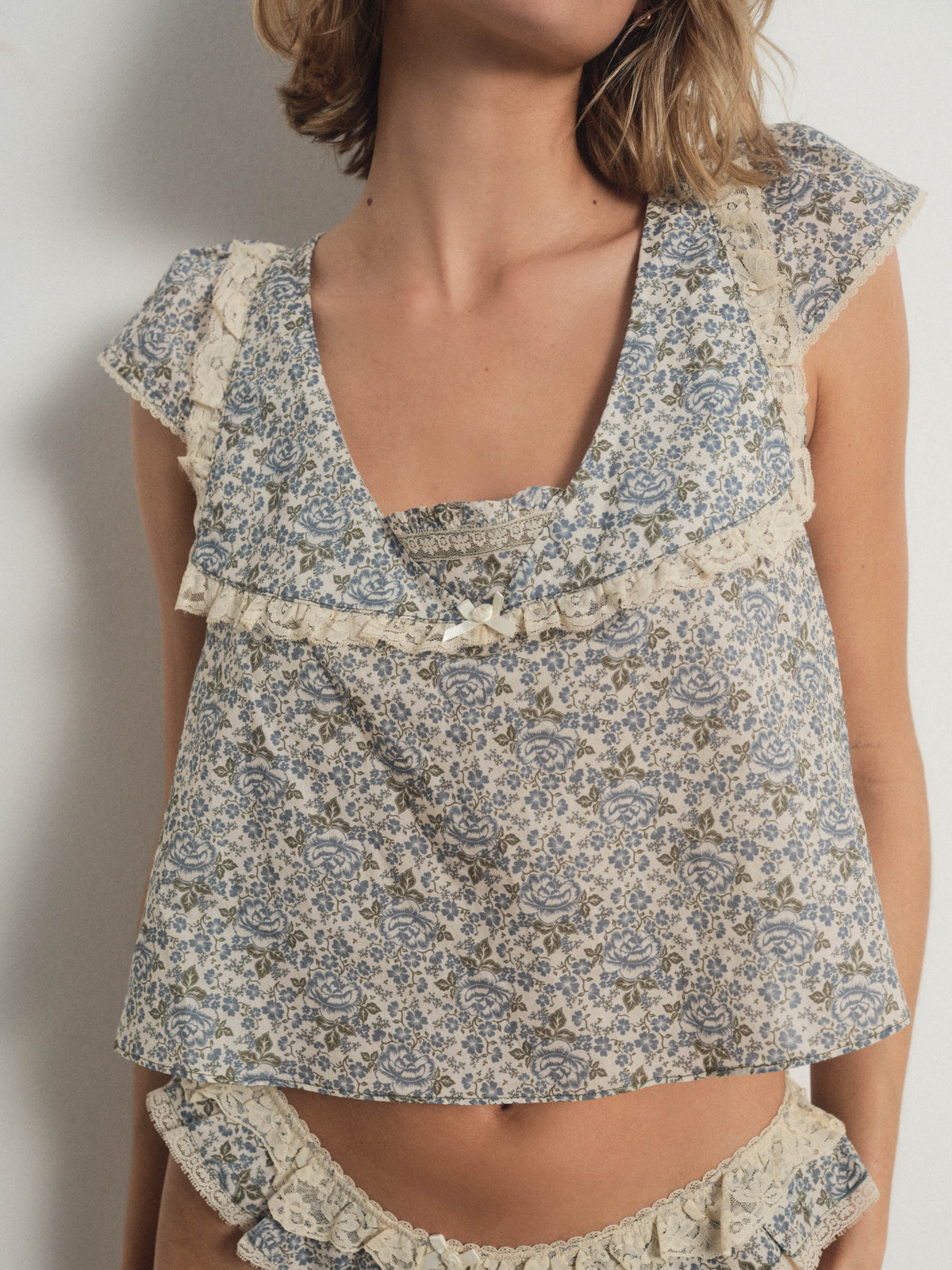 Primrose Posey Sleep Top - Dusty Blue