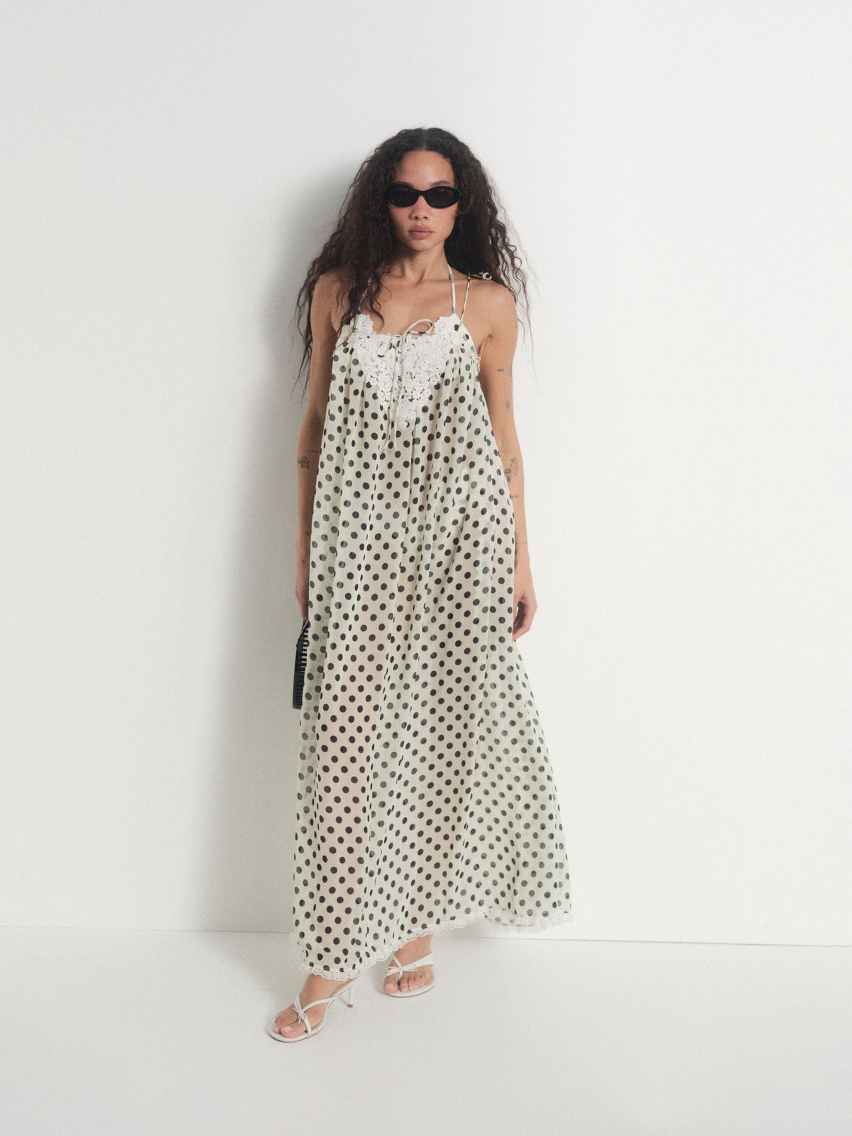 Estelle Cover Up Maxi Dress - Cream Black