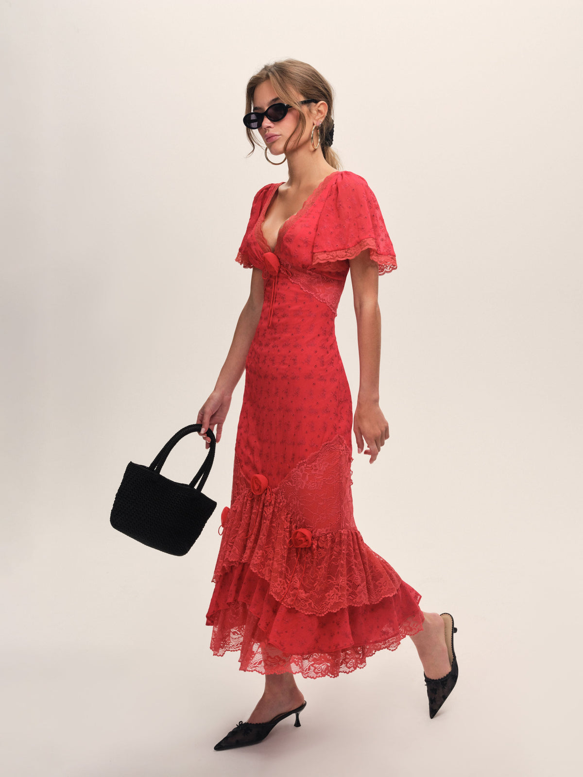 Hamptons Eyelet Maxi Dress - Red