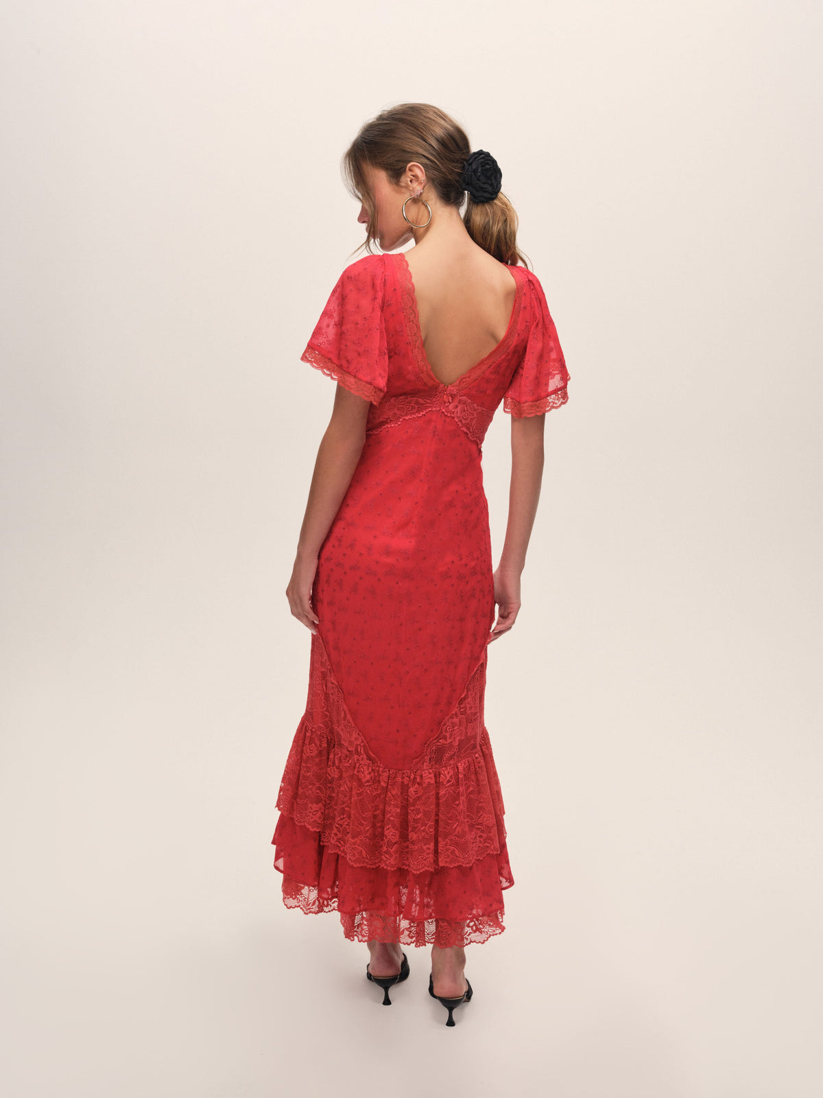 Hamptons Eyelet Maxi Dress - Red