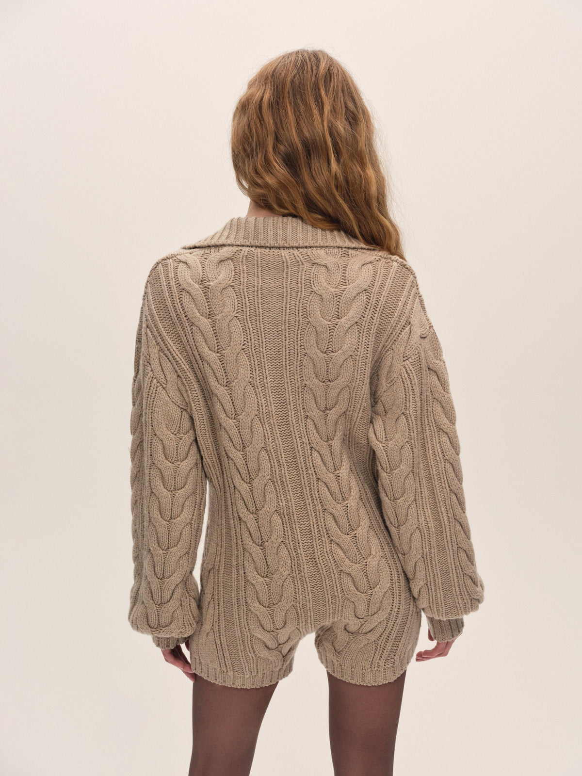 Nathalie Knit Romper - Brown