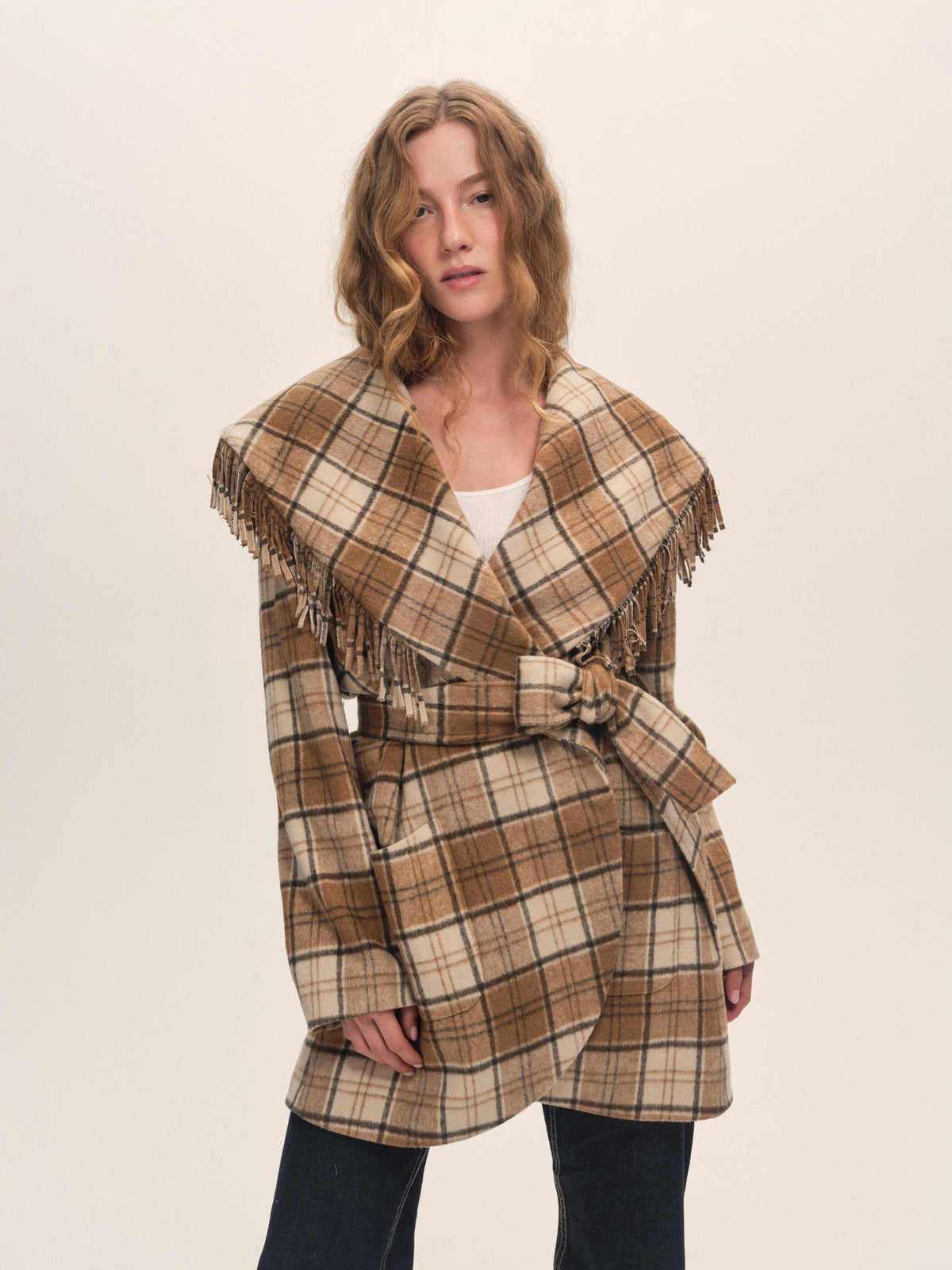 Coco Plaid Coat - Brown