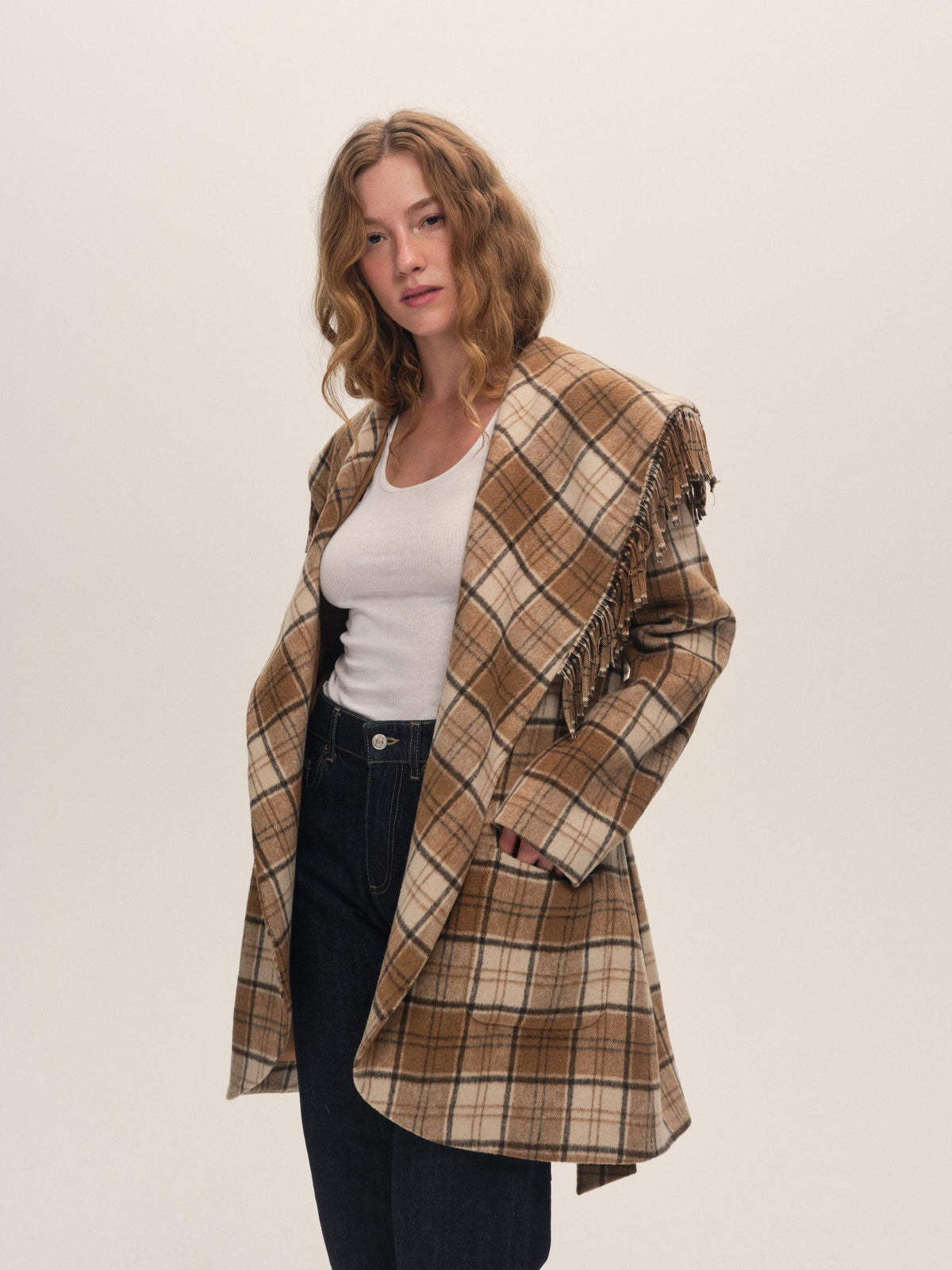 Coco Plaid Coat - Brown