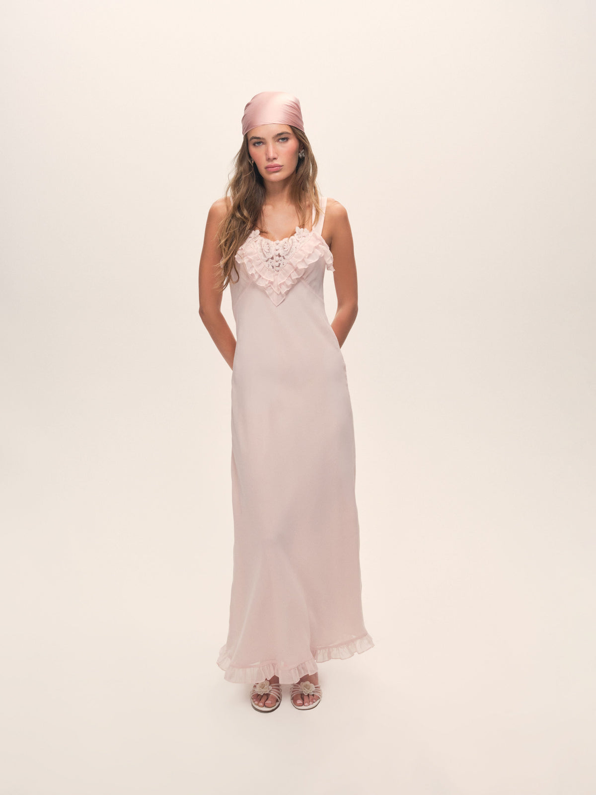 Sunset Maxi Slip Dress - Light Pink