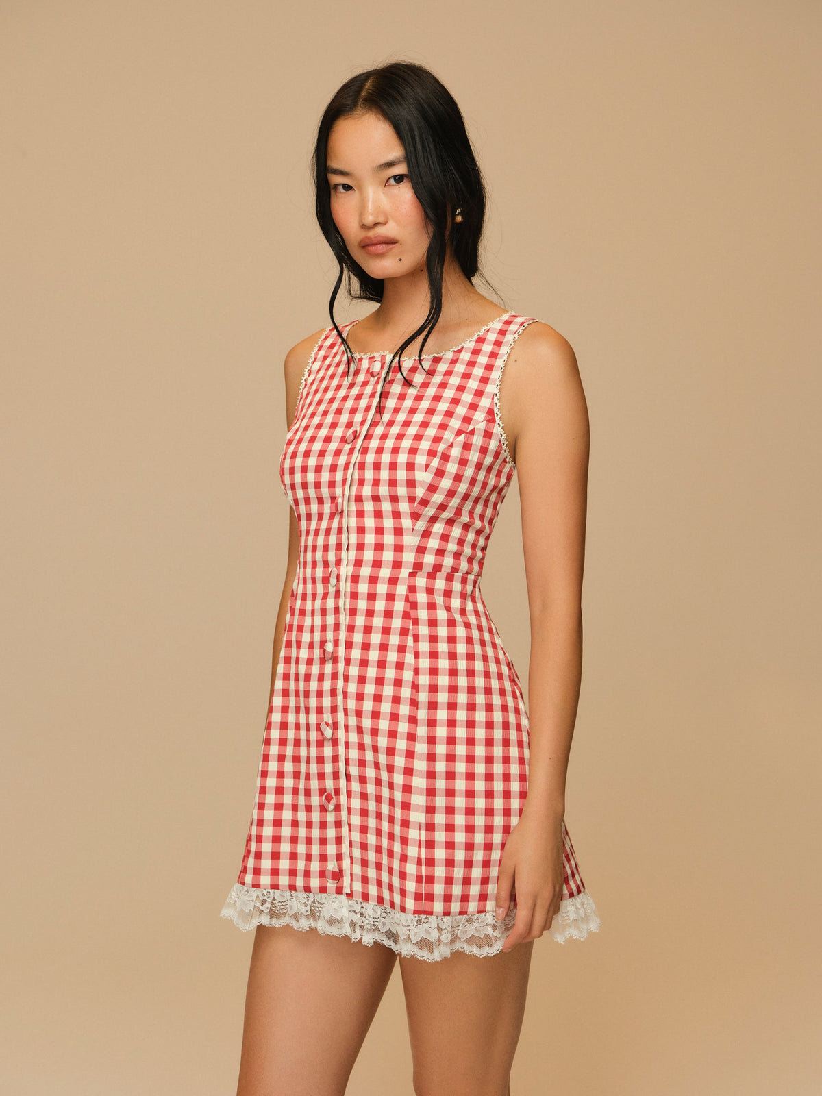 Venus Mini Dress - Red Gingham