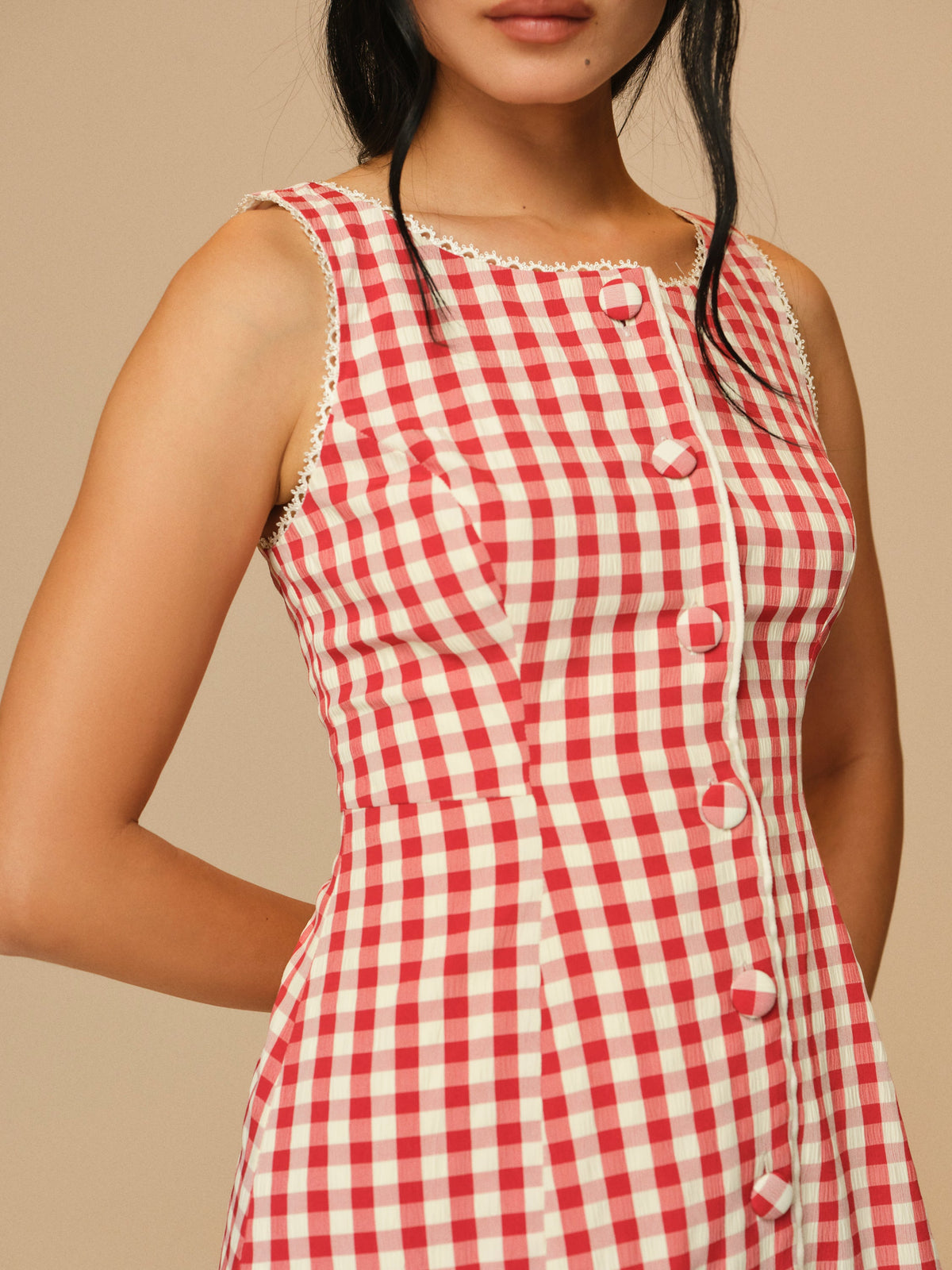 Venus Mini Dress - Red Gingham