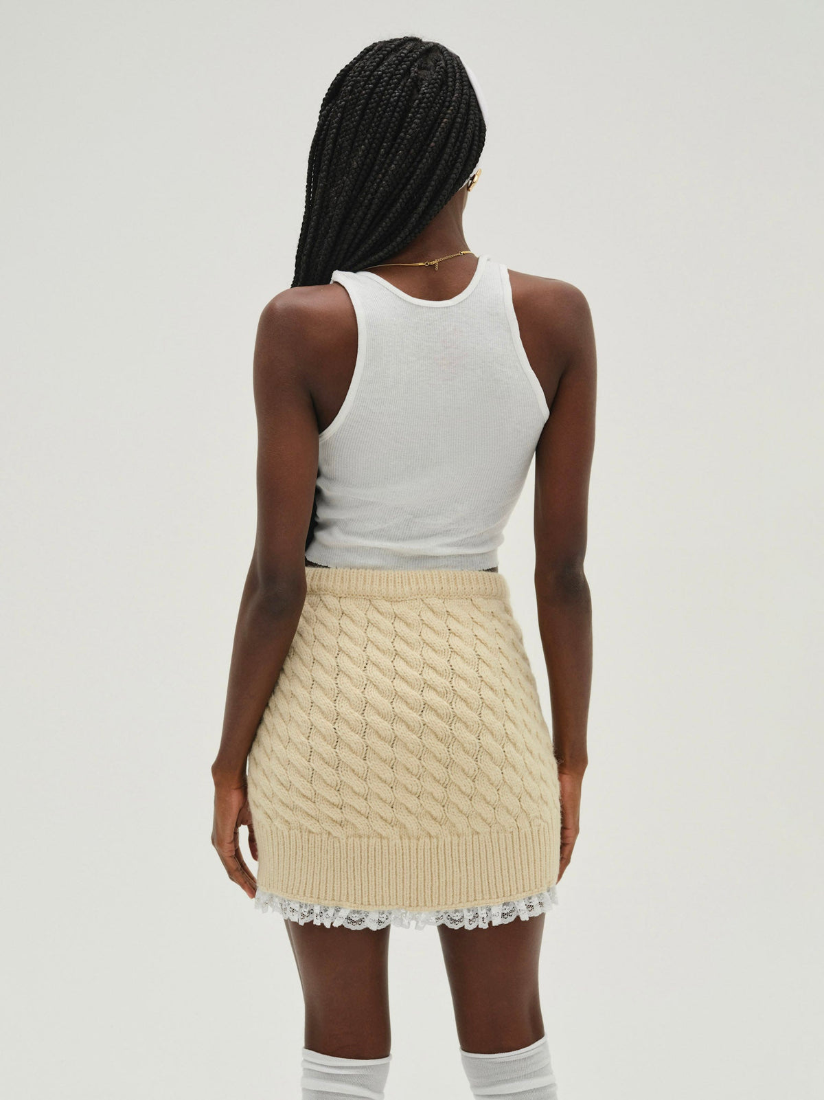 Milana Knit Mini Skirt - Cream