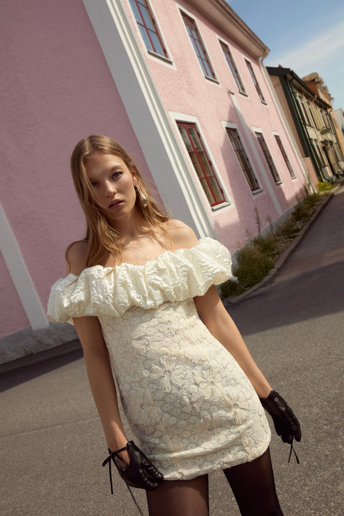 Snowflake Daisy Mini Dress - Cream