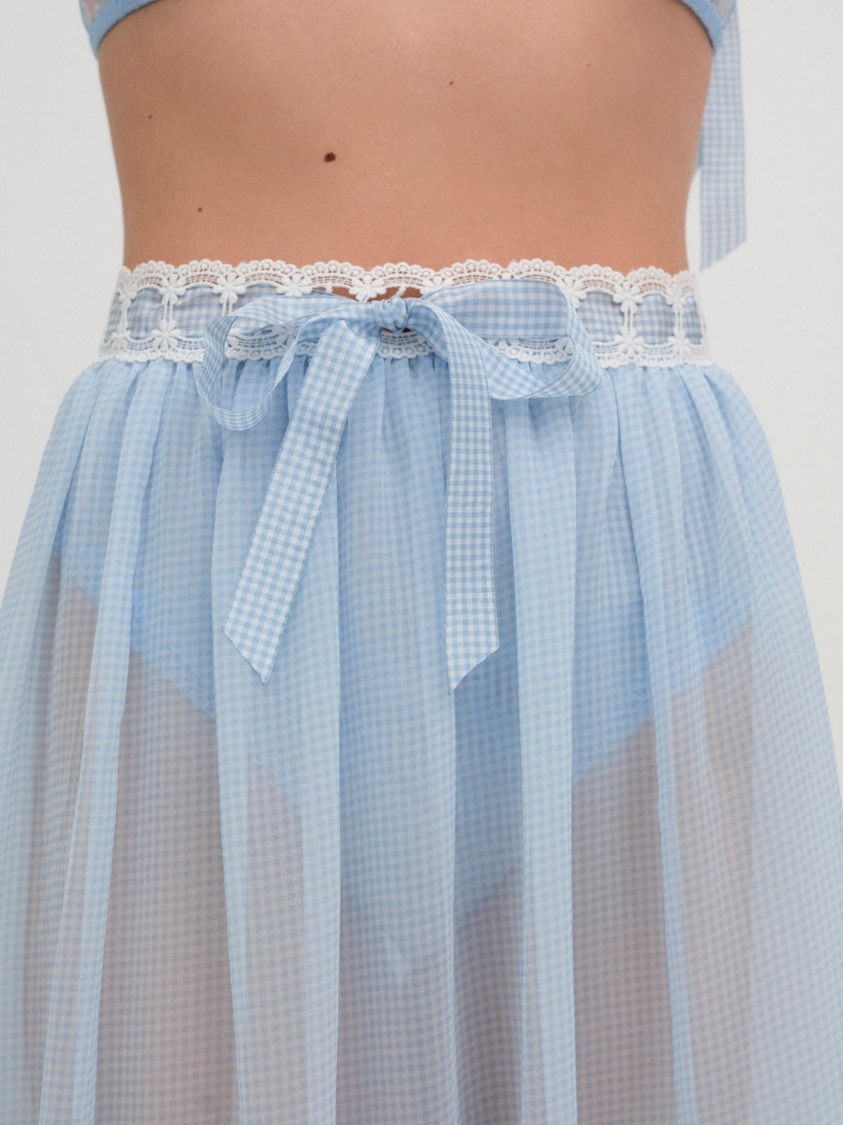 Dainty Doily Midi Skirt - Blue