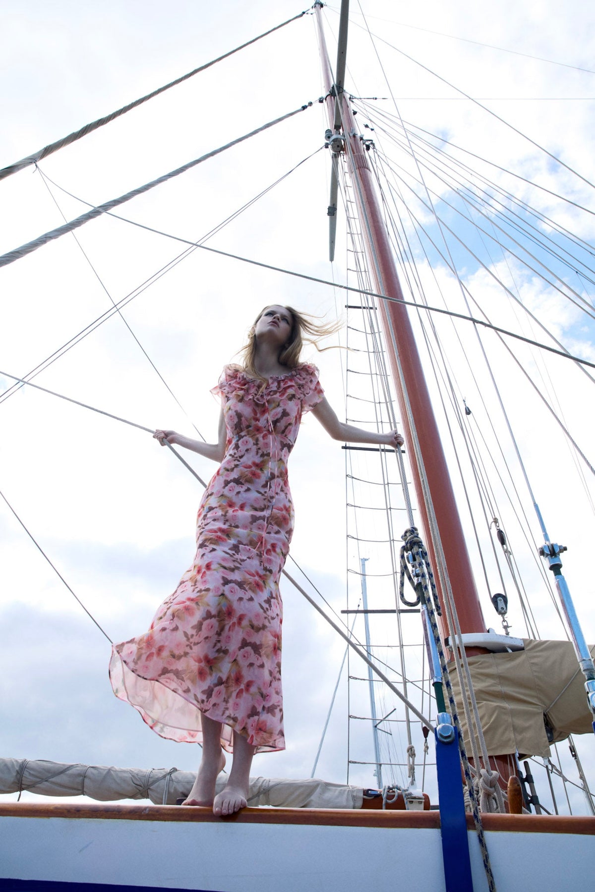 Fallen Floral Maxi Dress - Pink