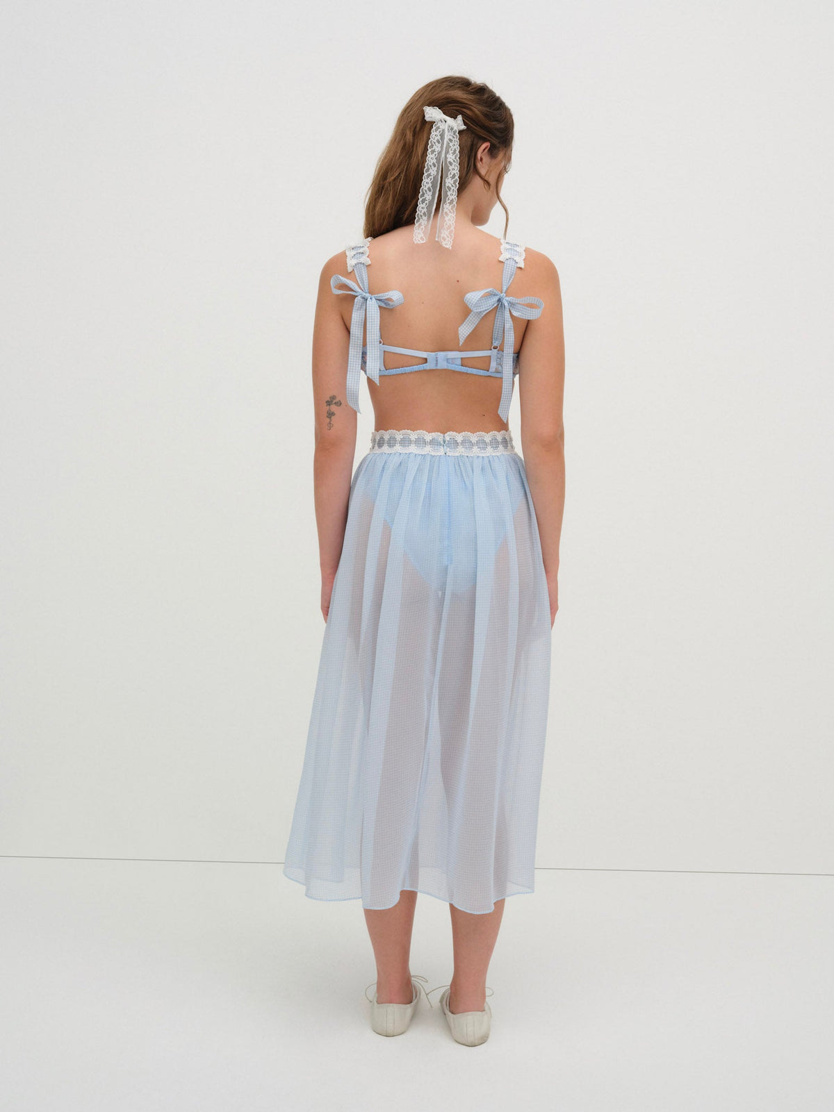 Dainty Doily Midi Skirt - Blue