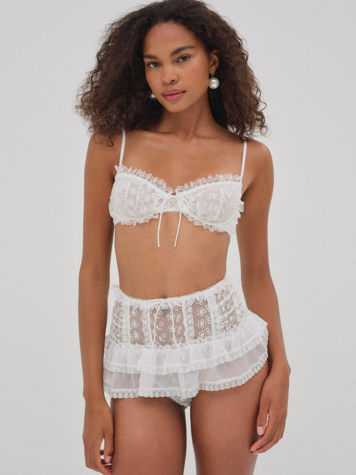 Layer Cake Chiffon Underwire Bra - White