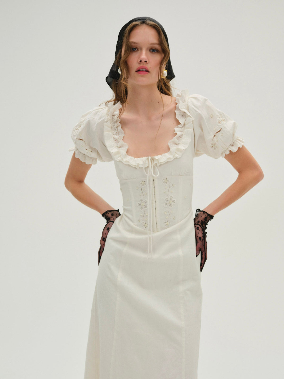 Adelie Midi Dress - White