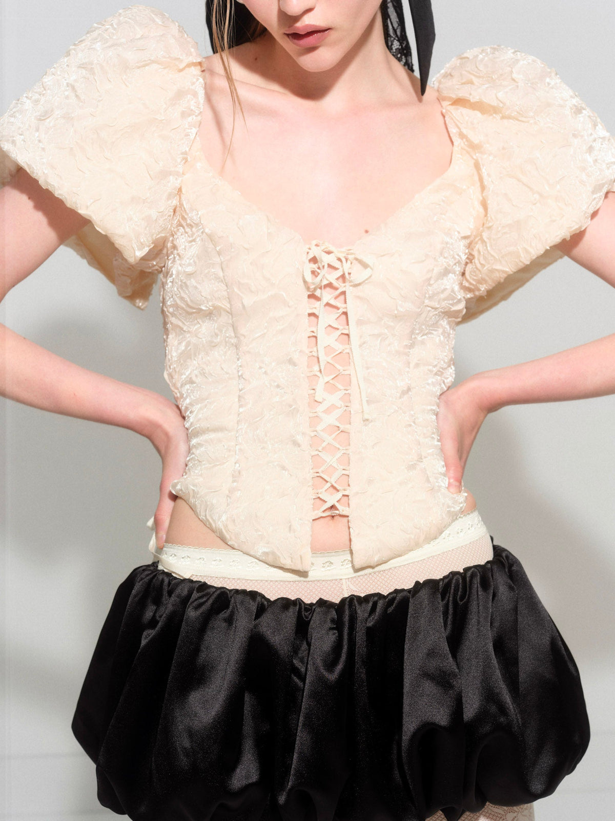 Frosted Organza Top - Cream