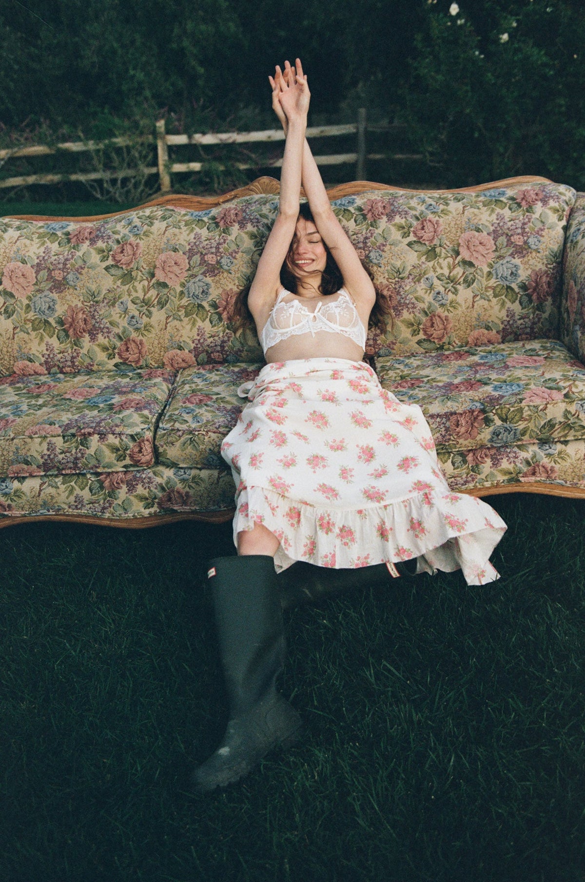Julianne Floral Midi Dress - Cream