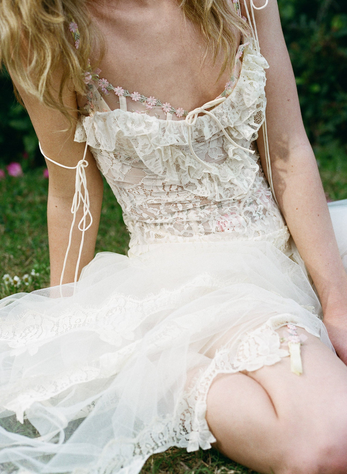 Adeline Lace Maxi Dress - Vintage Cream