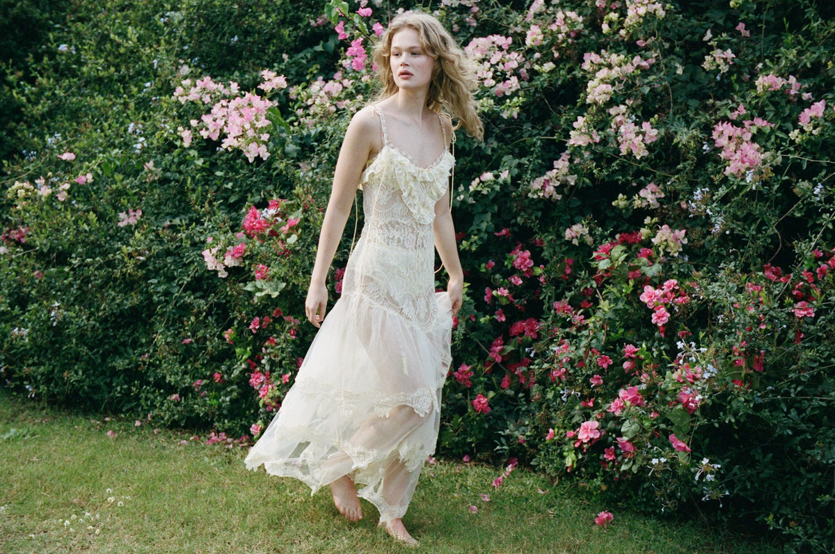 Adeline Lace Maxi Dress - Vintage Cream