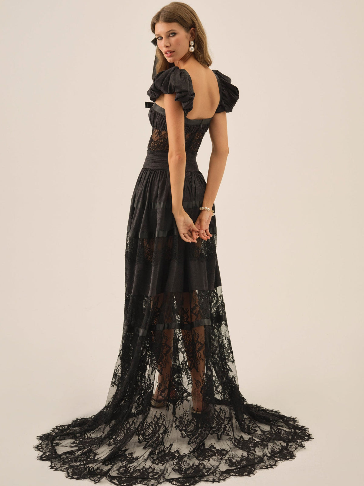 Annabelle Lace Gown - Black