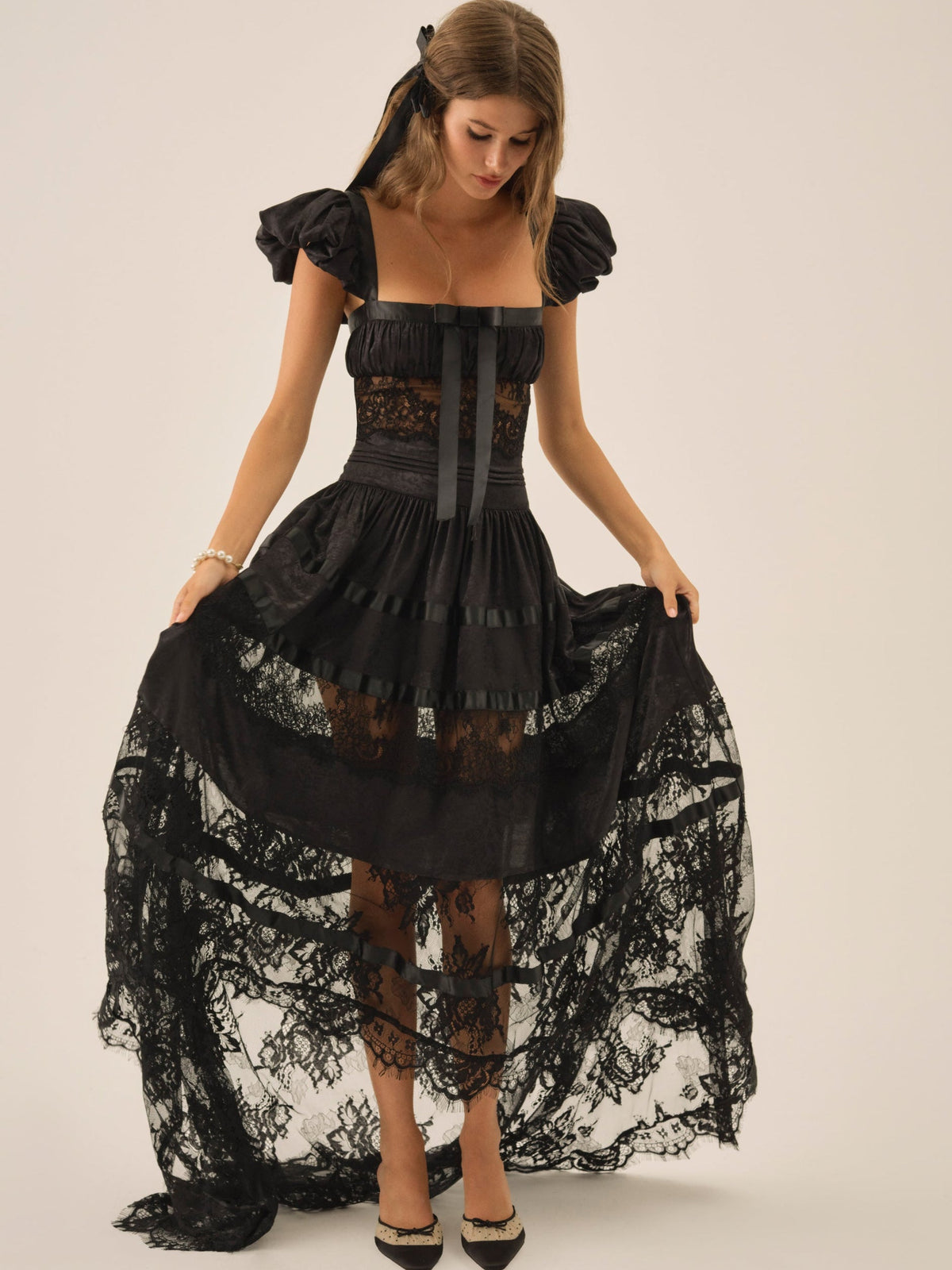 Annabelle Lace Gown - Black