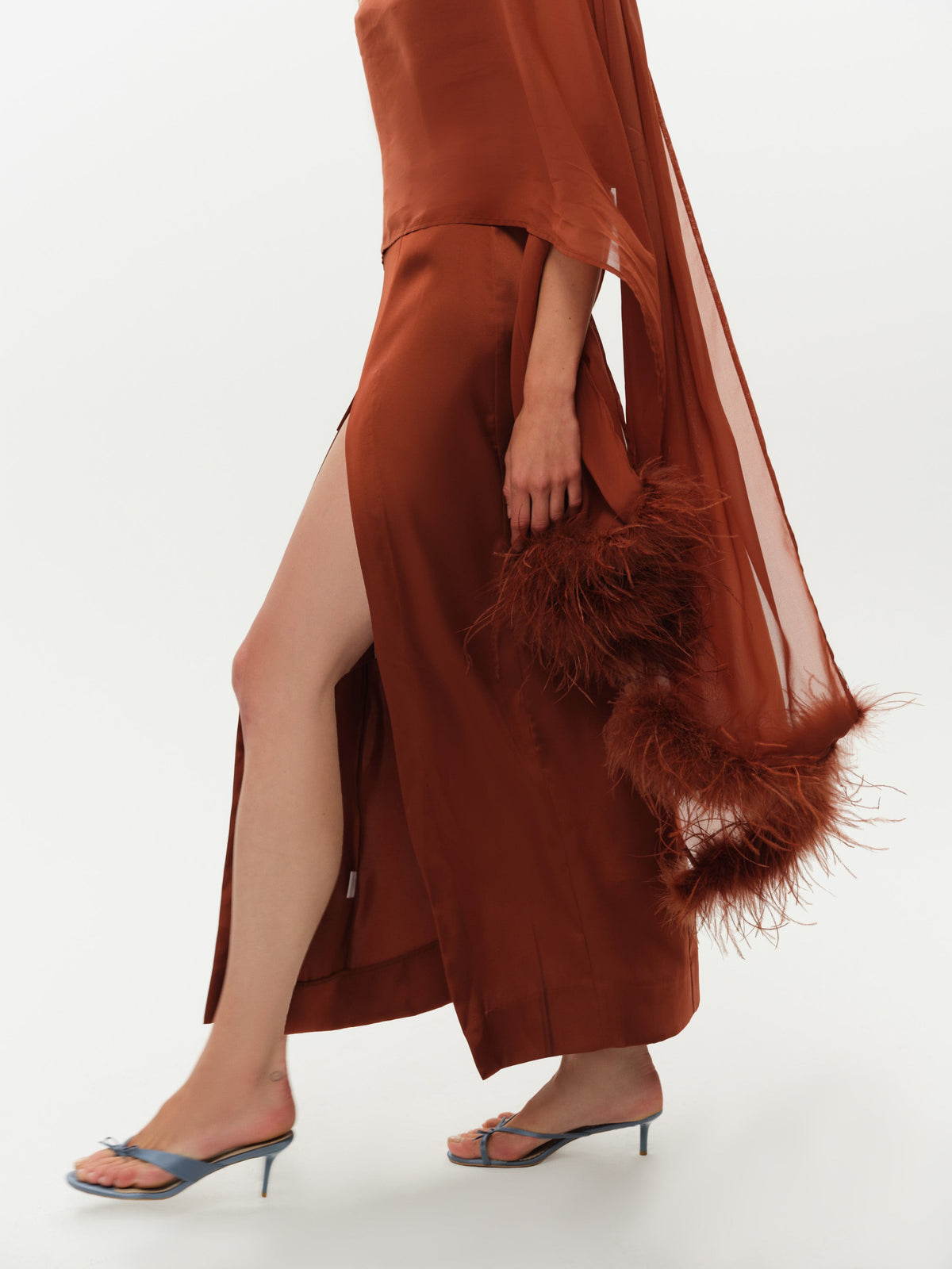 Margo Maxi Dress and Shawl Set - Rust