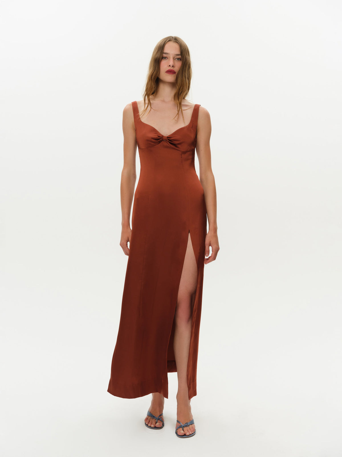 Margo Maxi Dress and Shawl Set - Rust