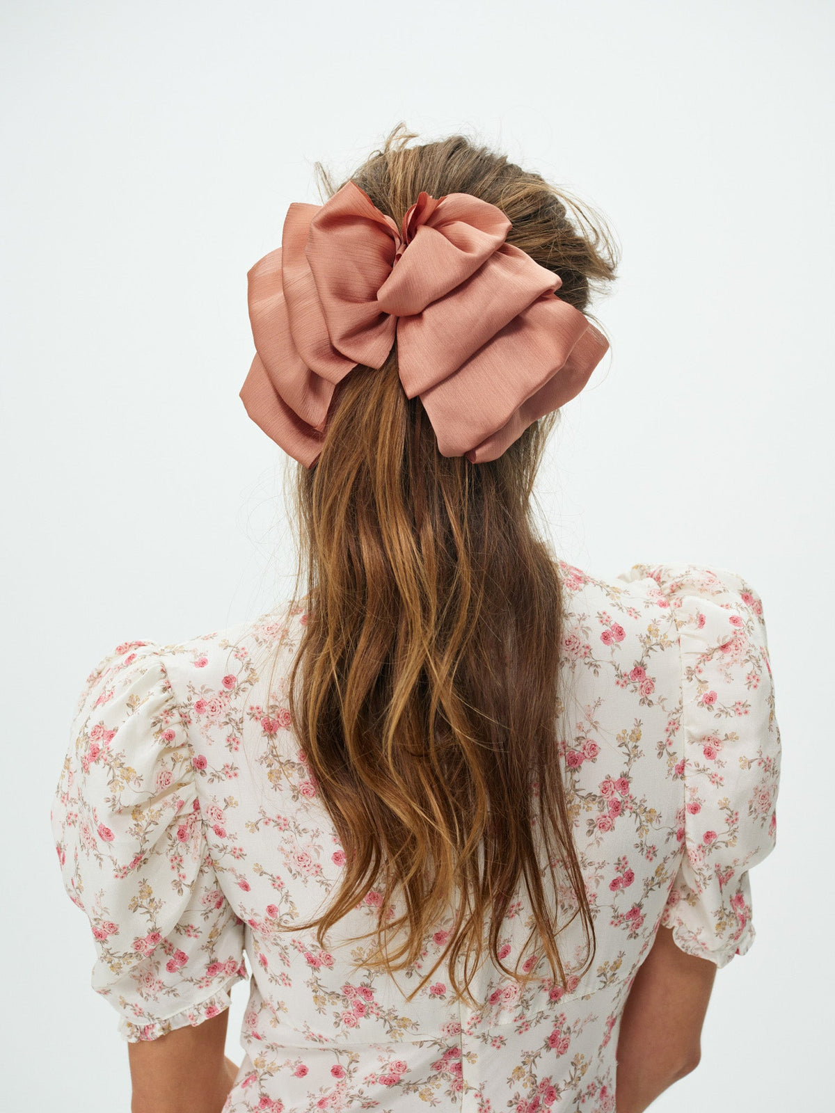 Amber Satin Hair Bow - Rust