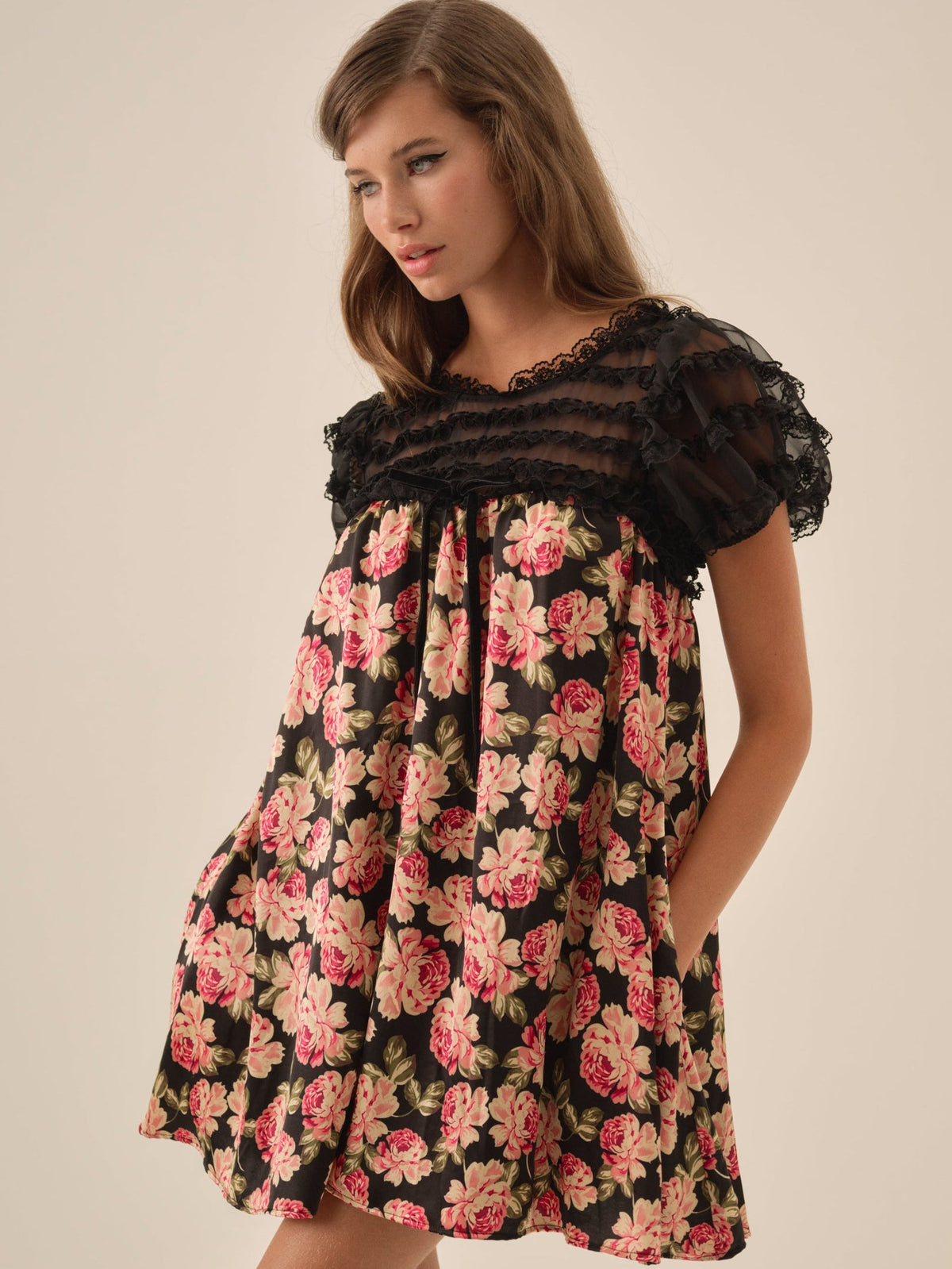 Belmond Floral Mini Dress - Black
