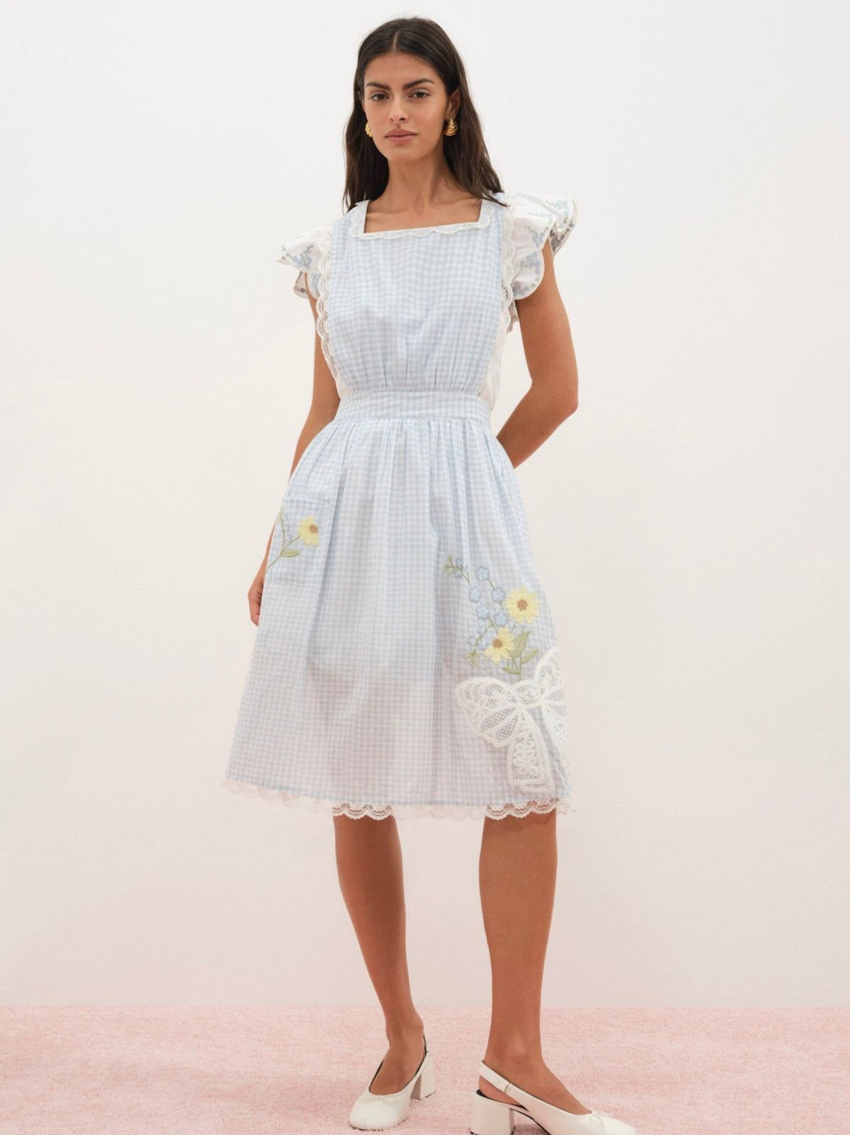 Bluebell Gingham Apron - Blue