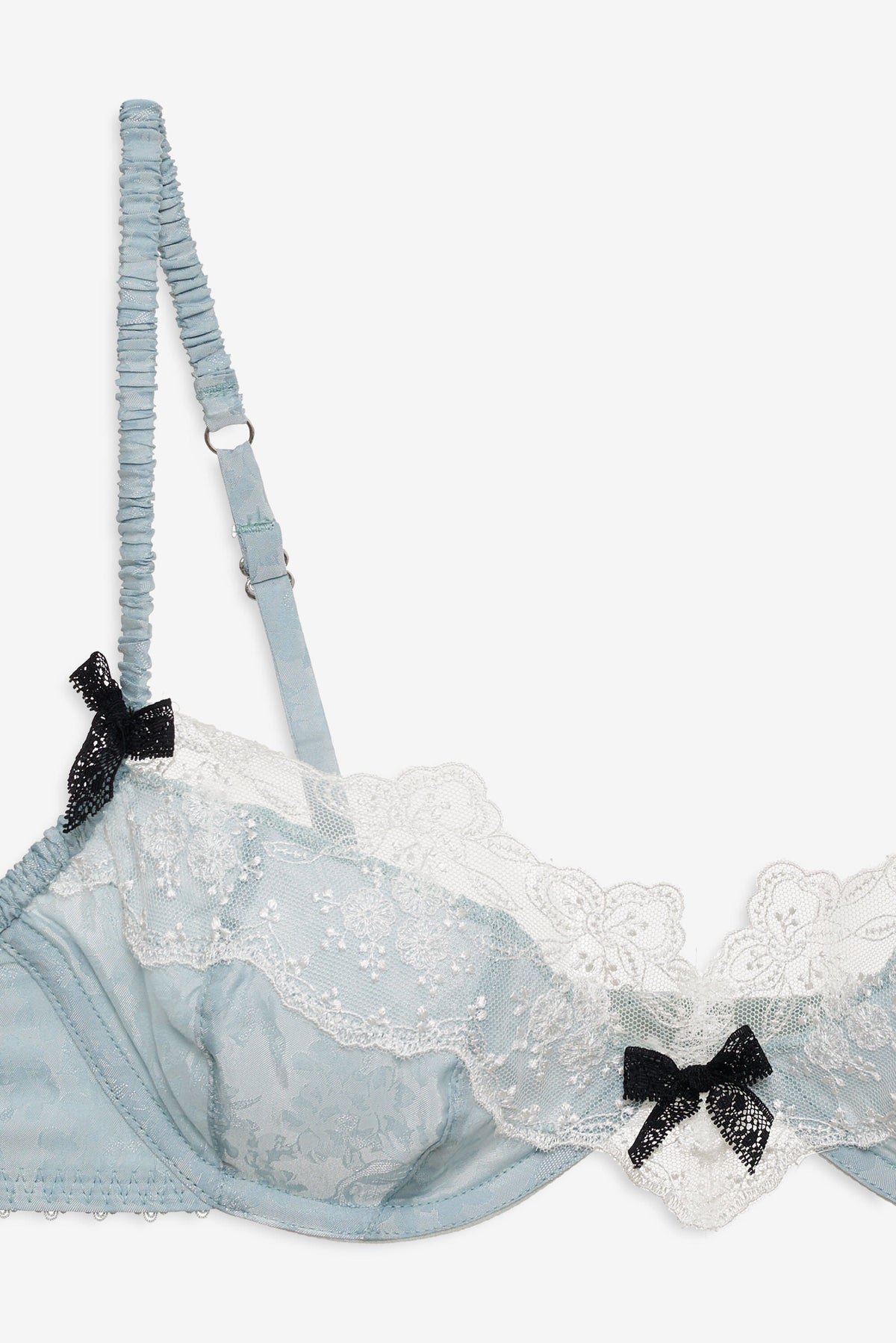 Bluebird Jacquard Underwire Bra - Dusty Blue
