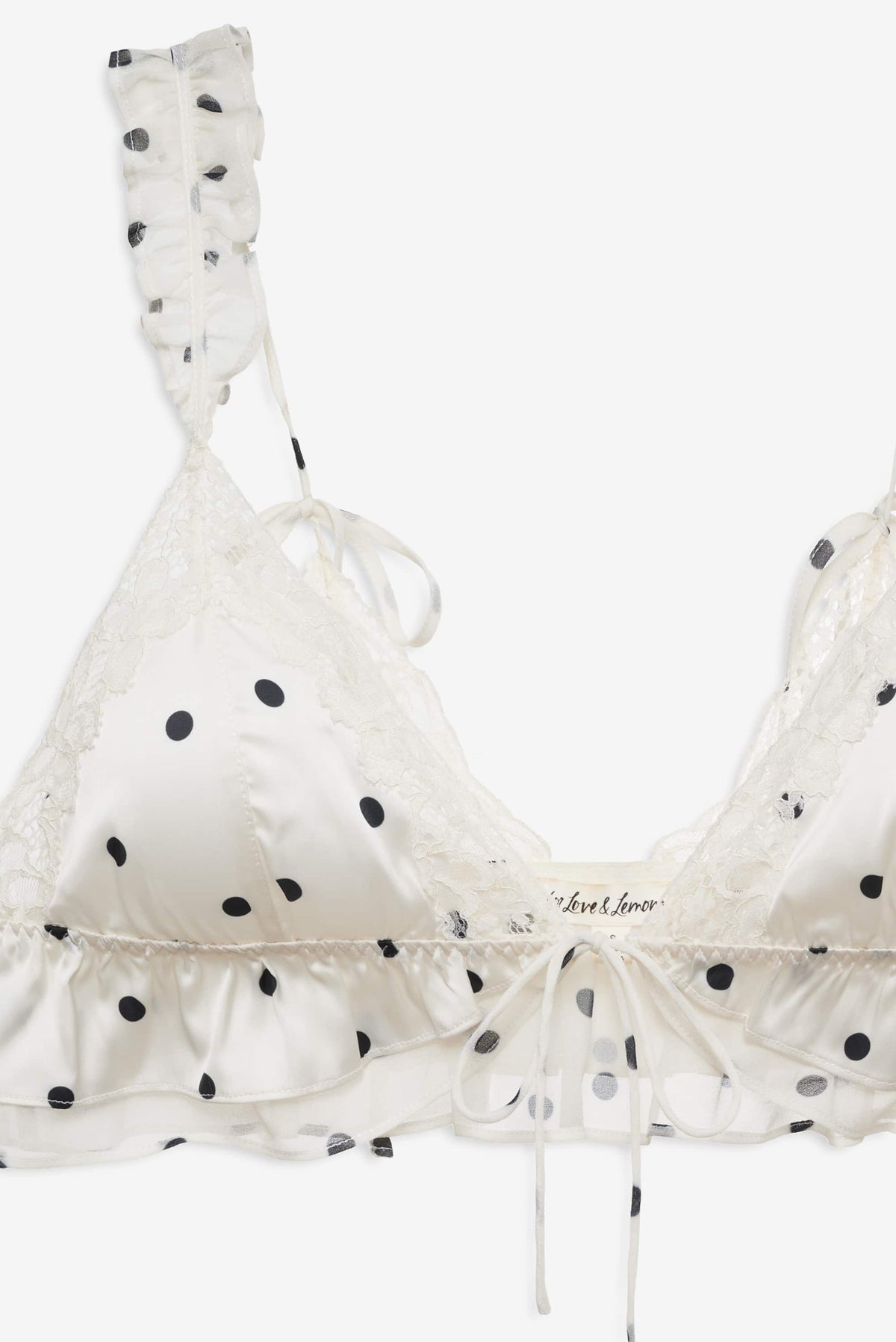 Butterfly Lace Ruffle Bralette - Cream