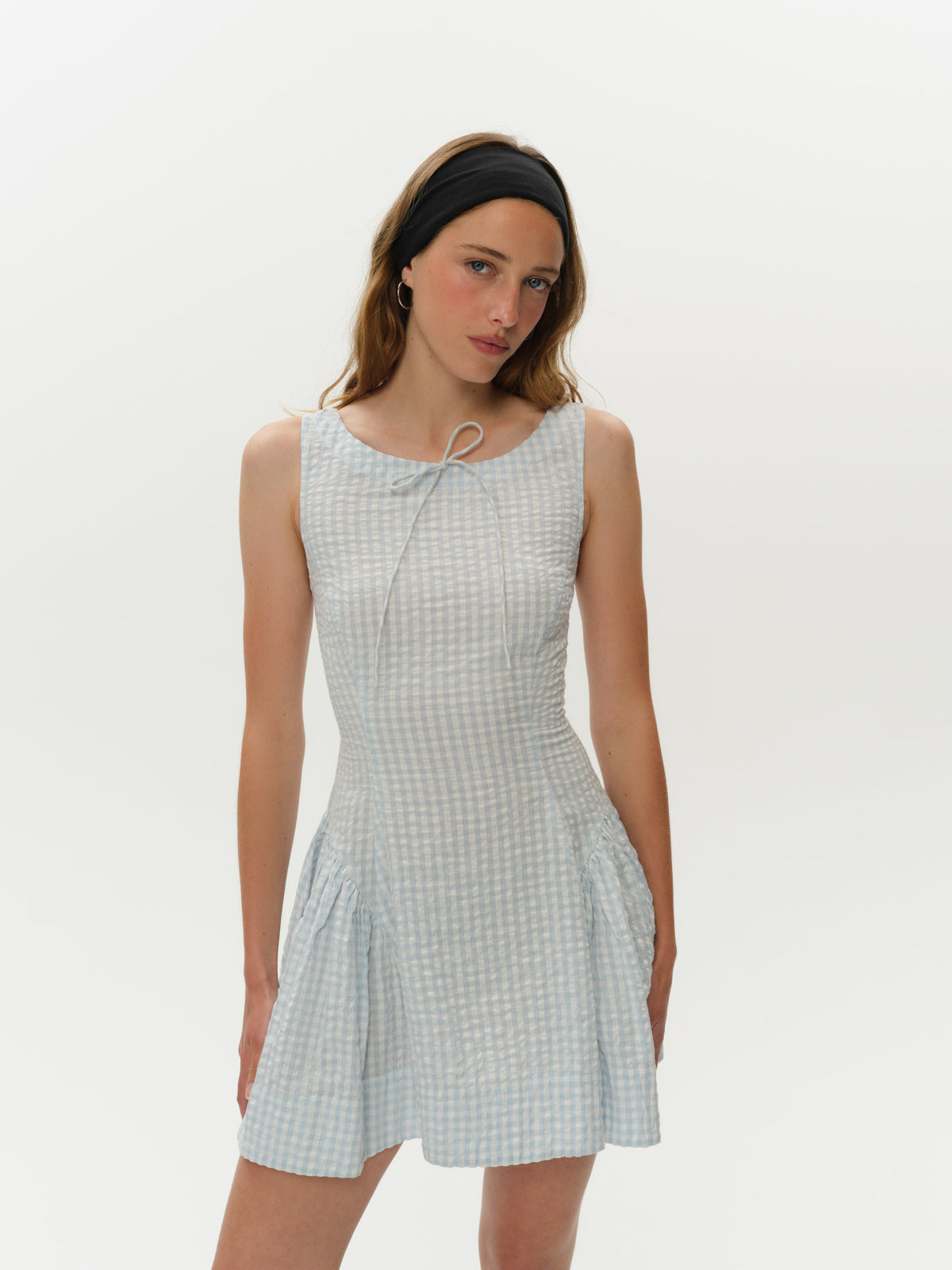 Scotch Bonnet Gingham Mini Dress - Blue