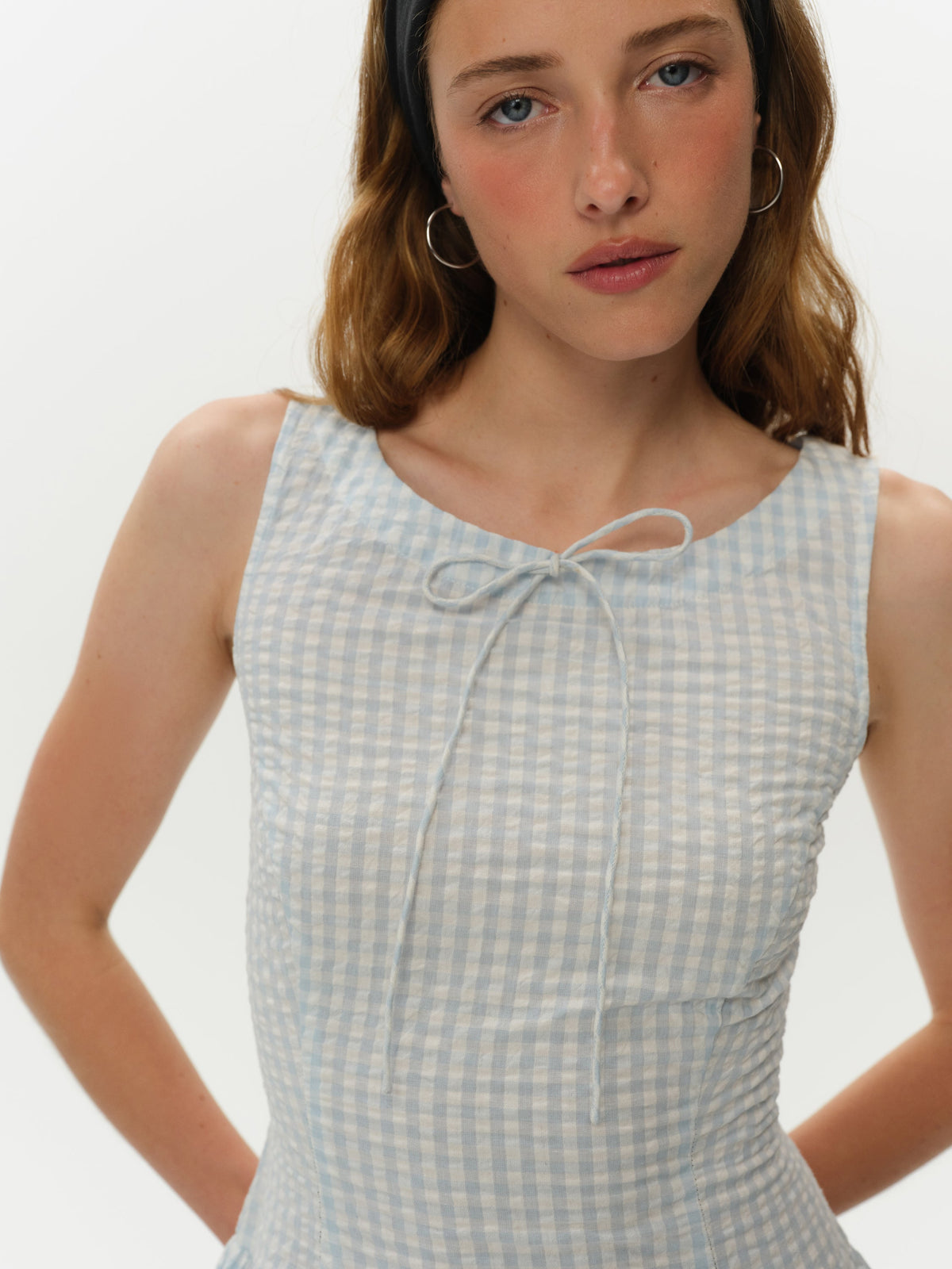 Scotch Bonnet Gingham Mini Dress - Blue