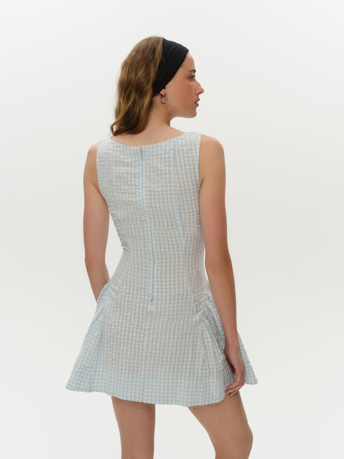 Scotch Bonnet Gingham Mini Dress - Blue