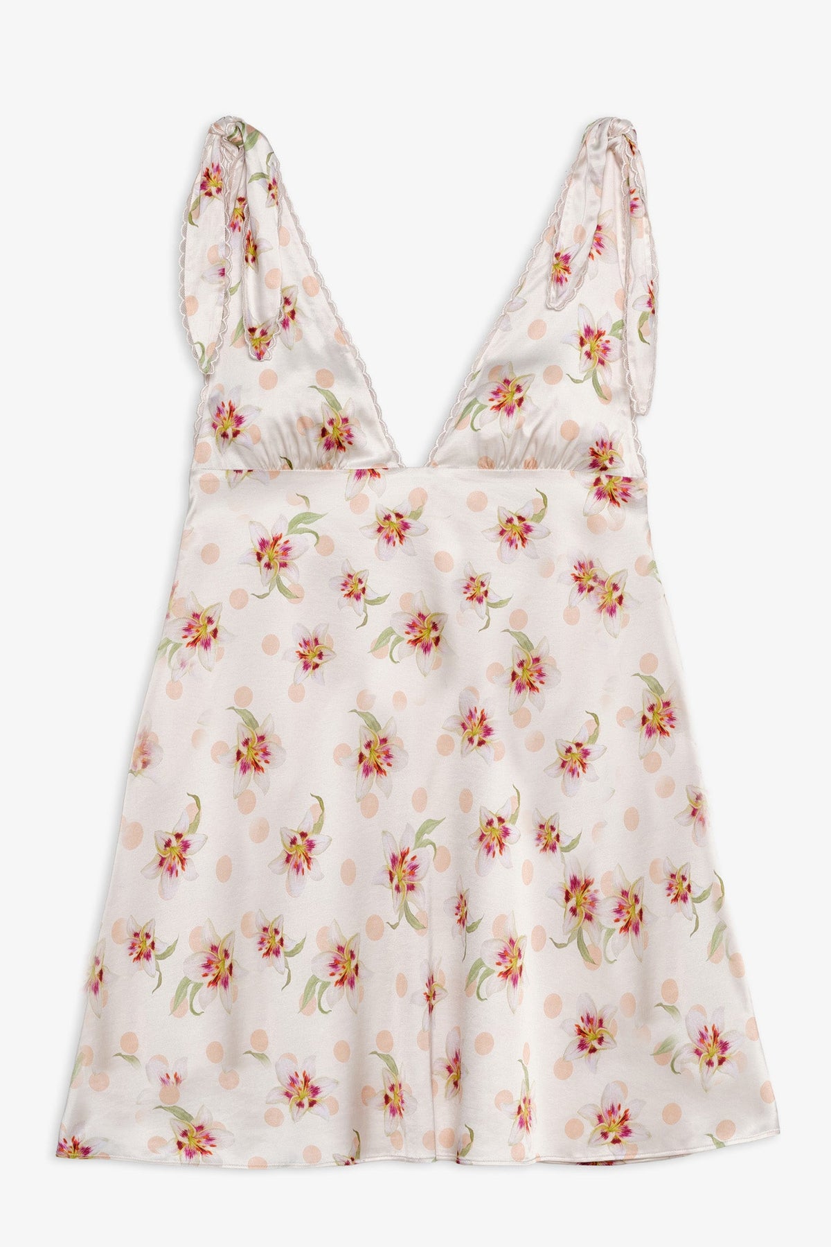 Sunrise Lily Mini Dress - Cream Peach