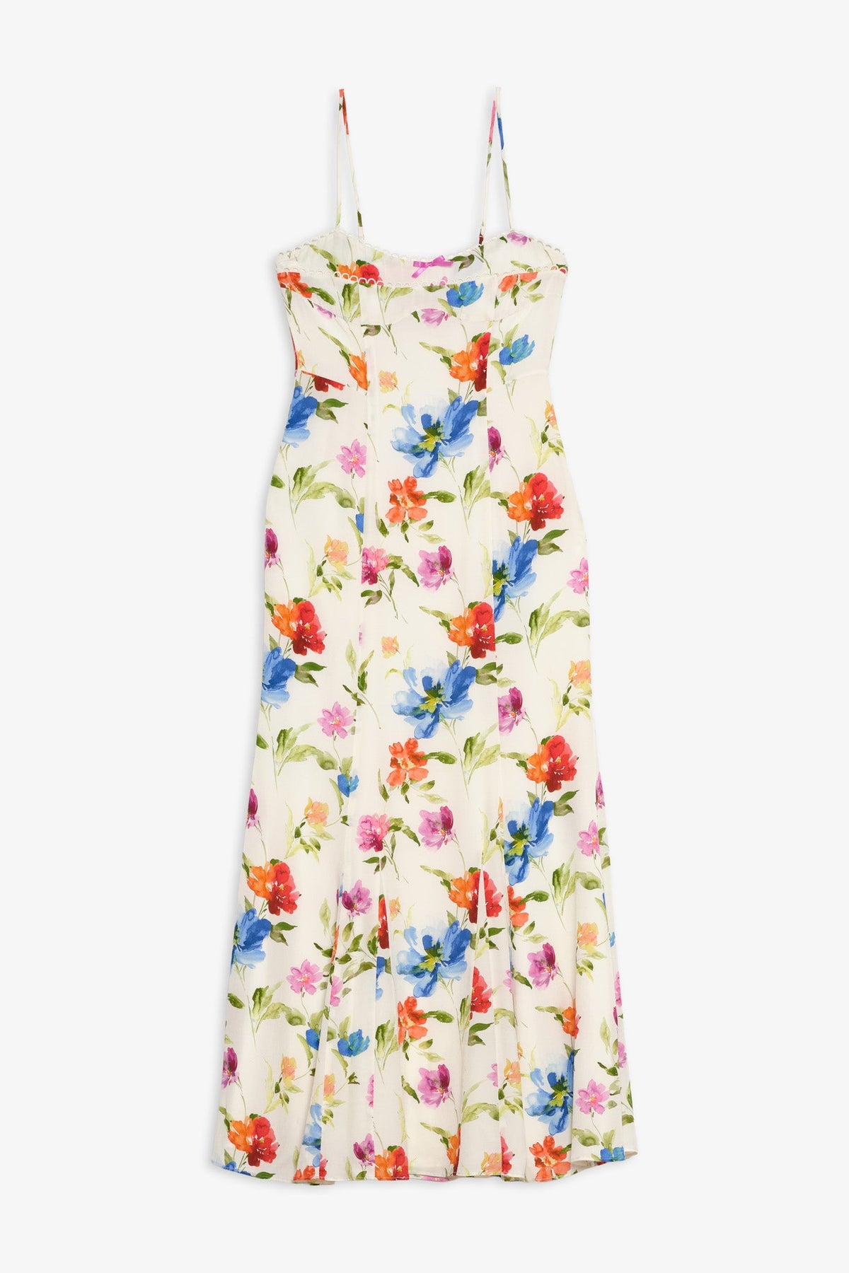 Tropical Bloom Maxi Dress - White
