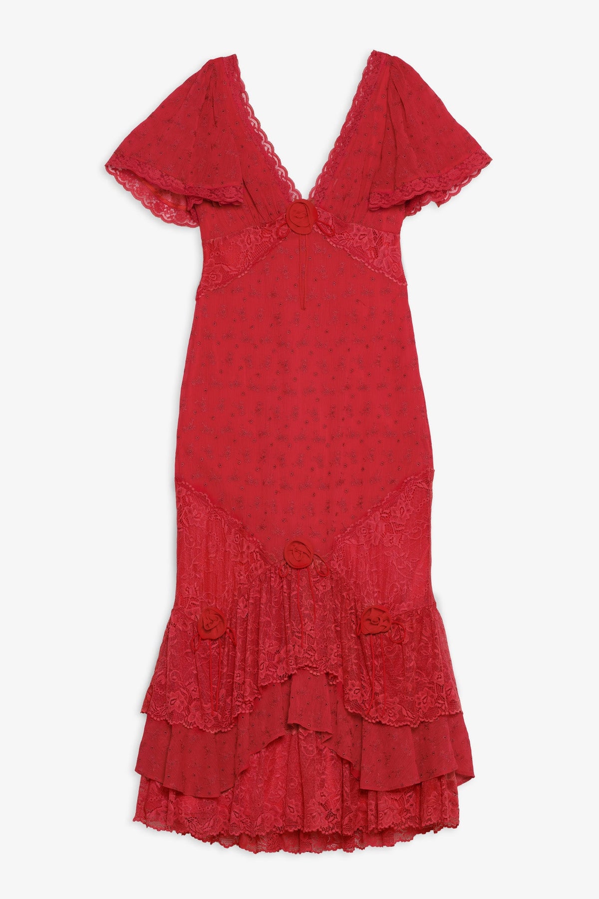 Hamptons Eyelet Maxi Dress - Red