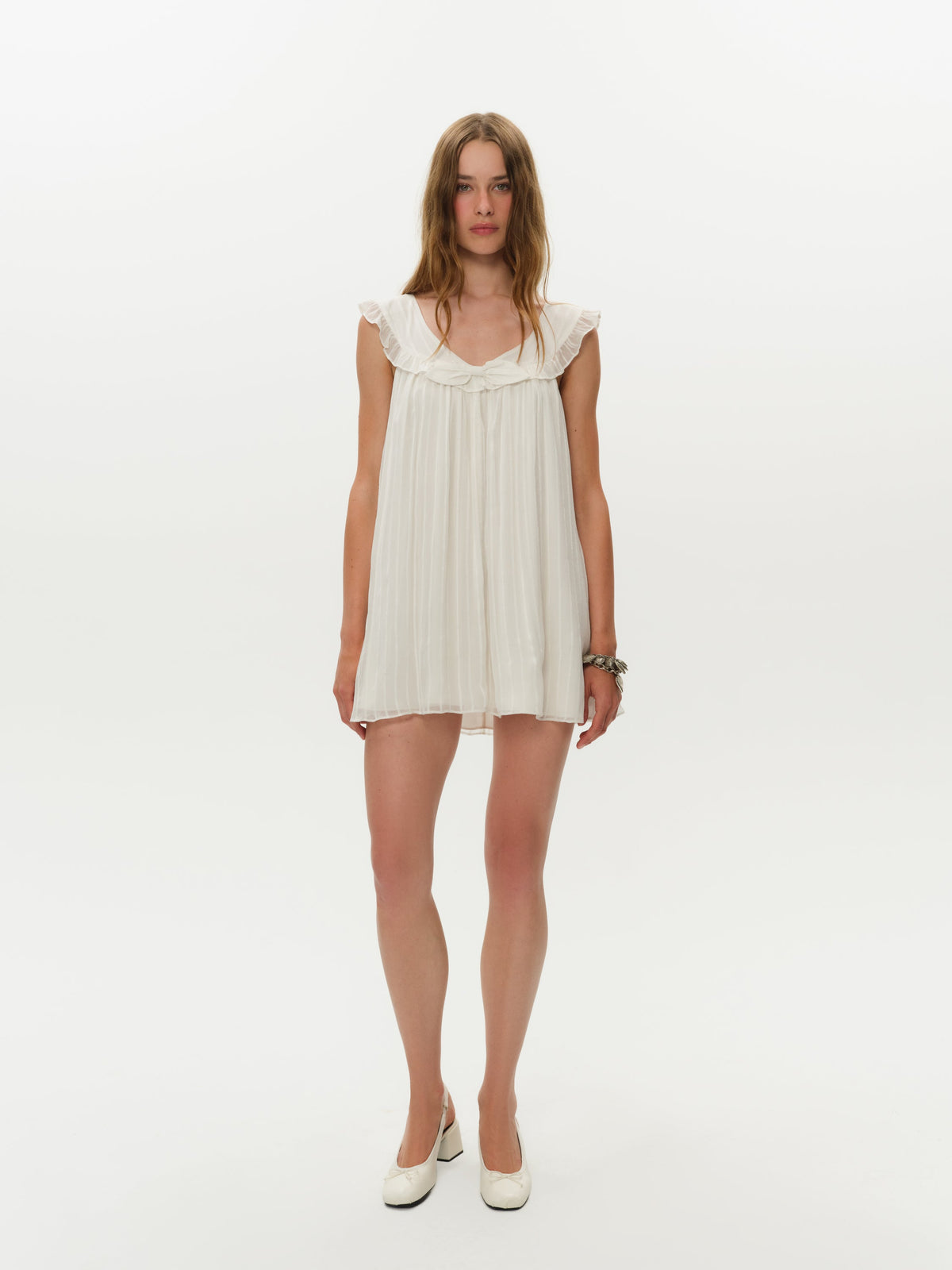 All Aboard Mini Dress - White
