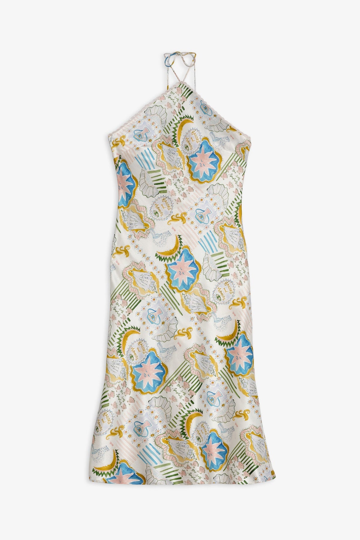 Tide Pool Midi Dress - White Green
