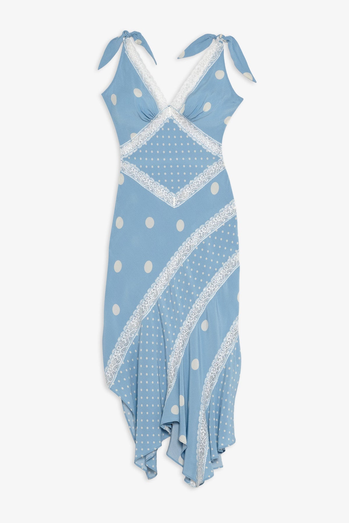 Stormie Dot Midi Dress - Blue