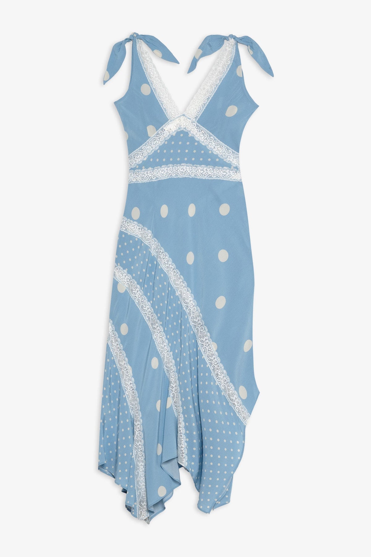 Stormie Dot Midi Dress - Blue