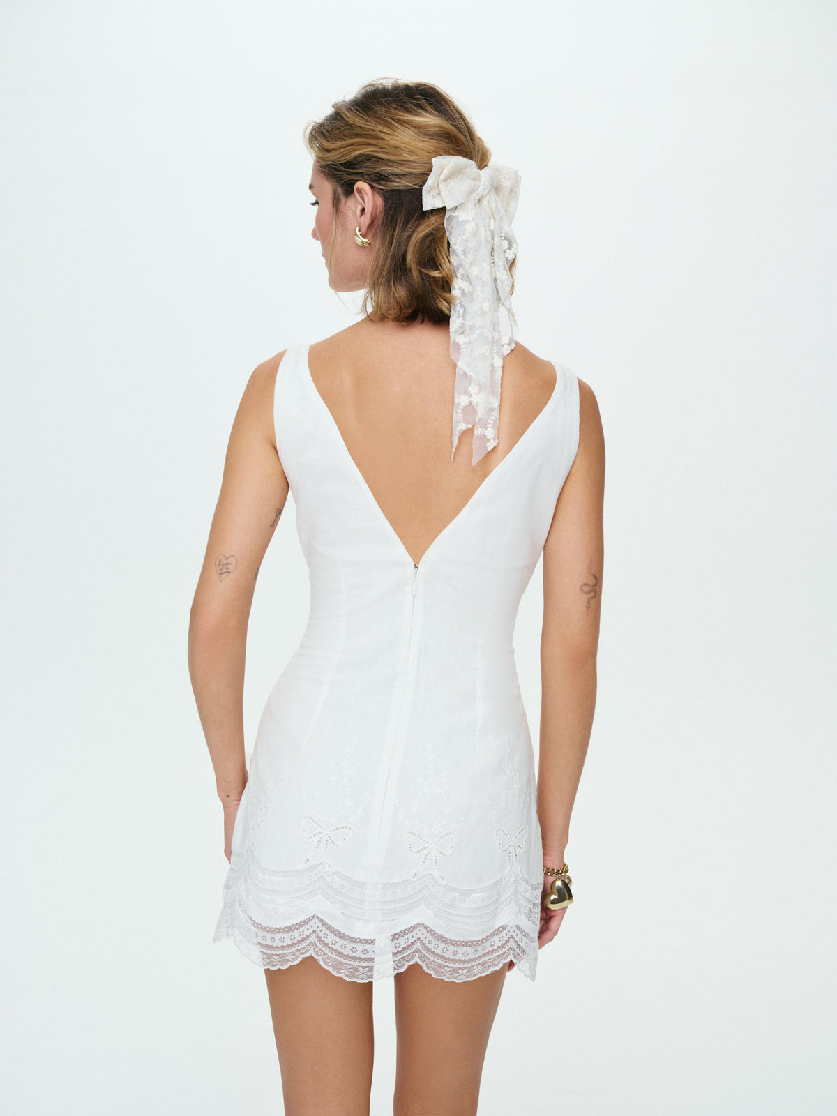 Willow Linen Mini Dress - Vintage Cream