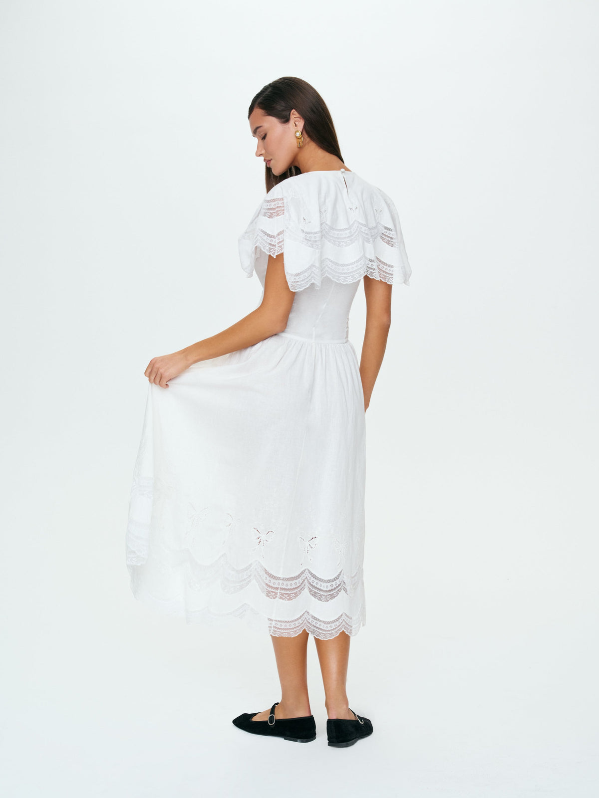 Willow Linen Midi Dress - White