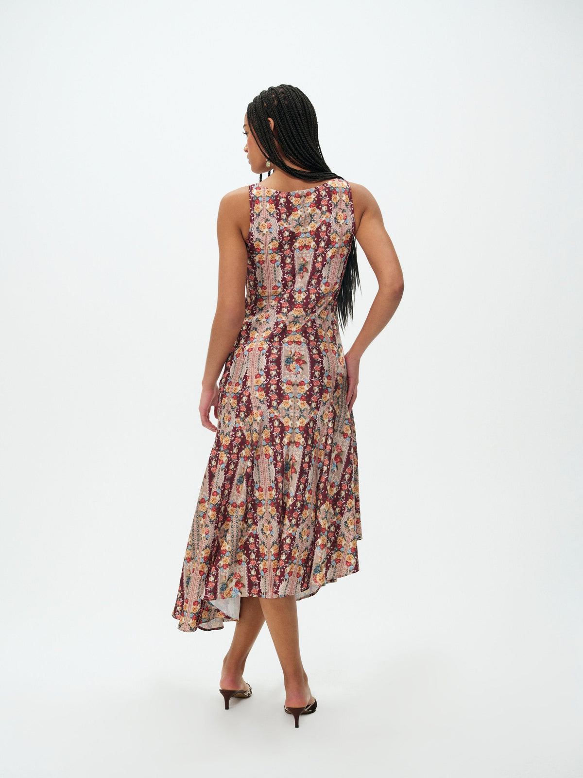 Maple Rose Midi Dress - Burgundy