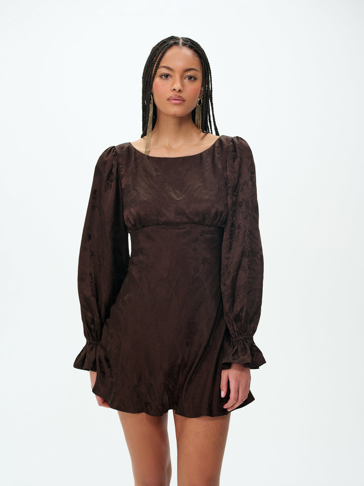 Sierra Fringe Mini Dress - Dark Brown