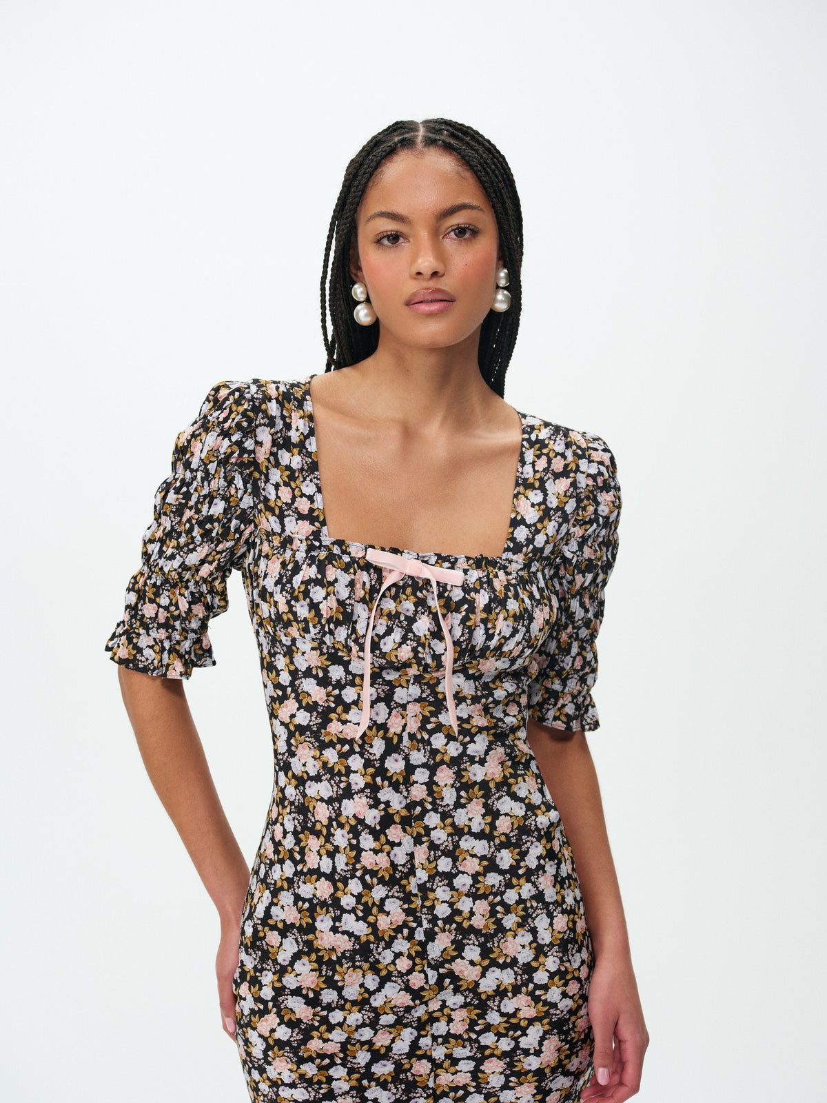 Canyon Blossom Maxi Dress - Black