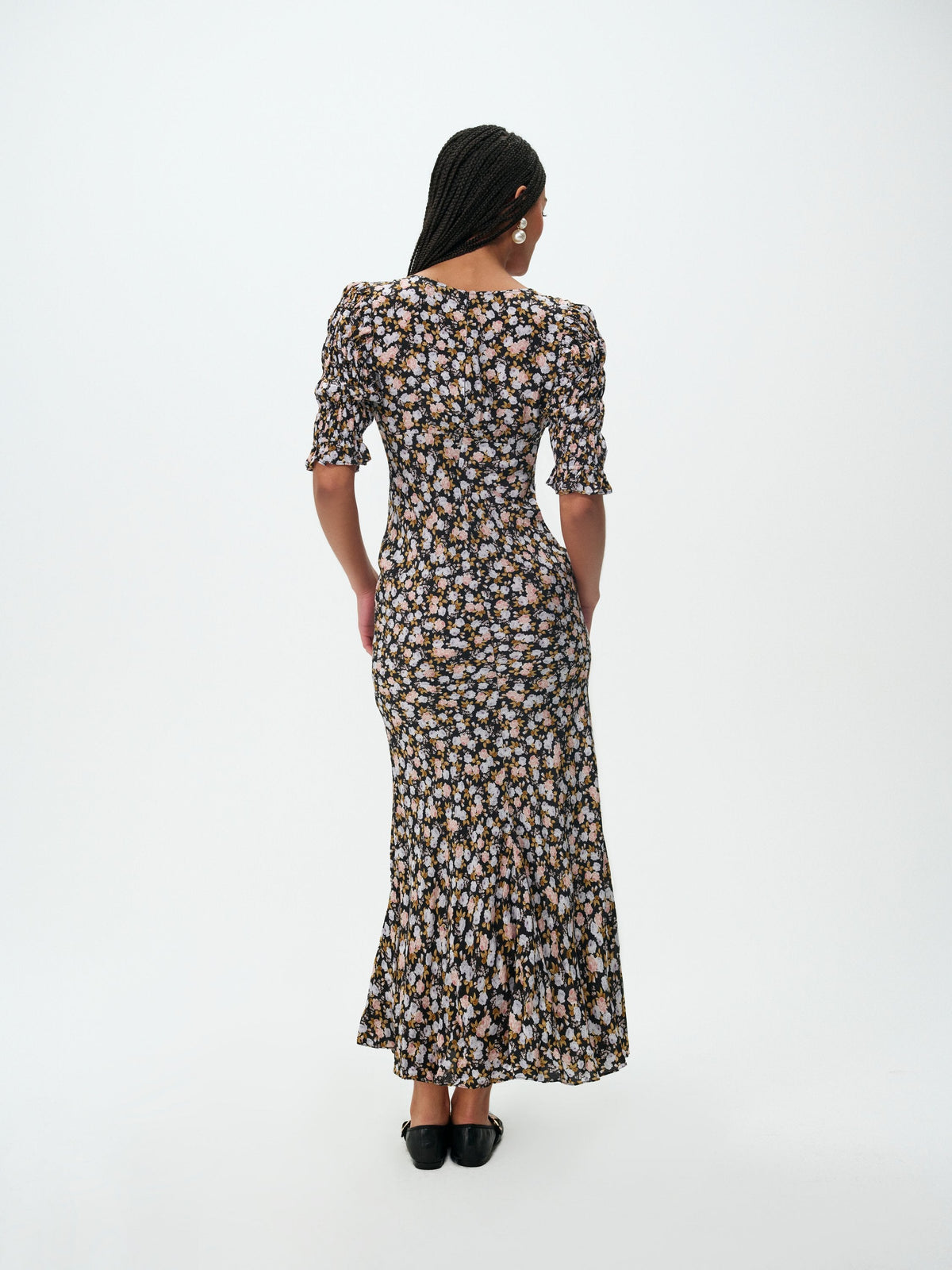 Canyon Blossom Maxi Dress - Black