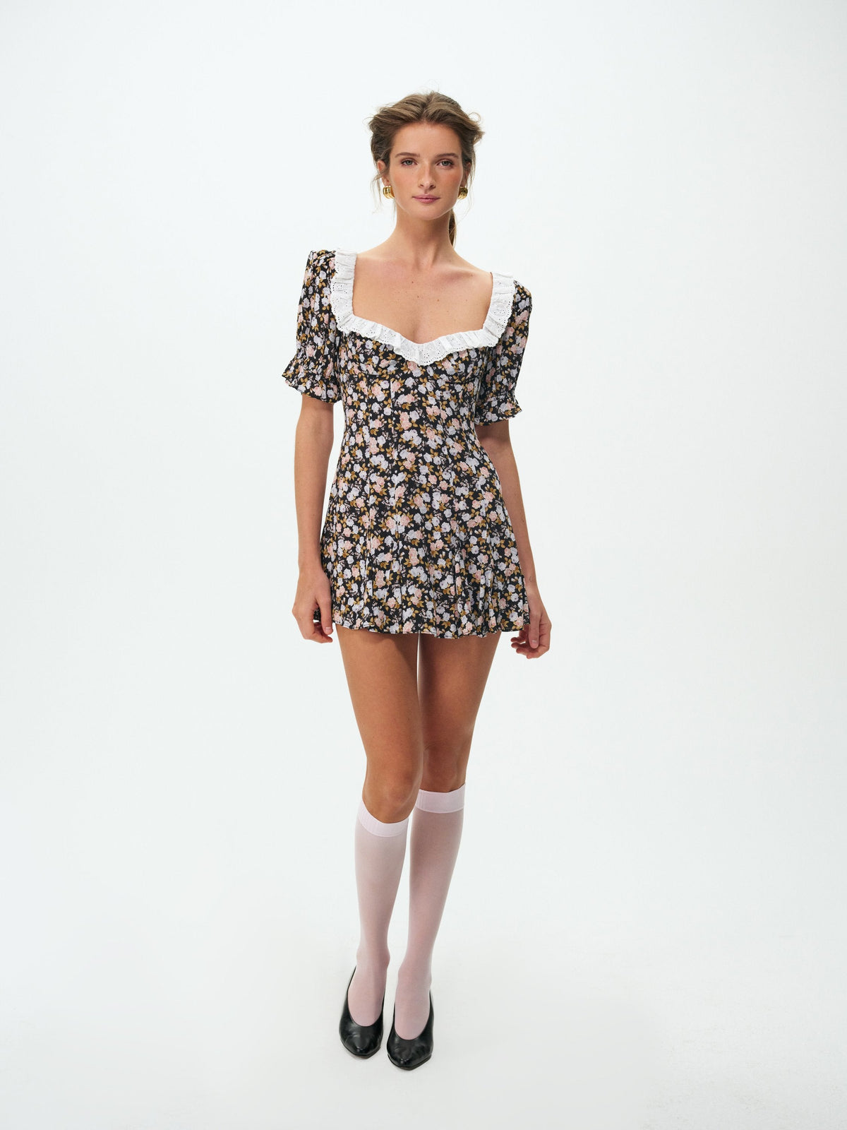 Canyon Blossom Mini Dress - Black