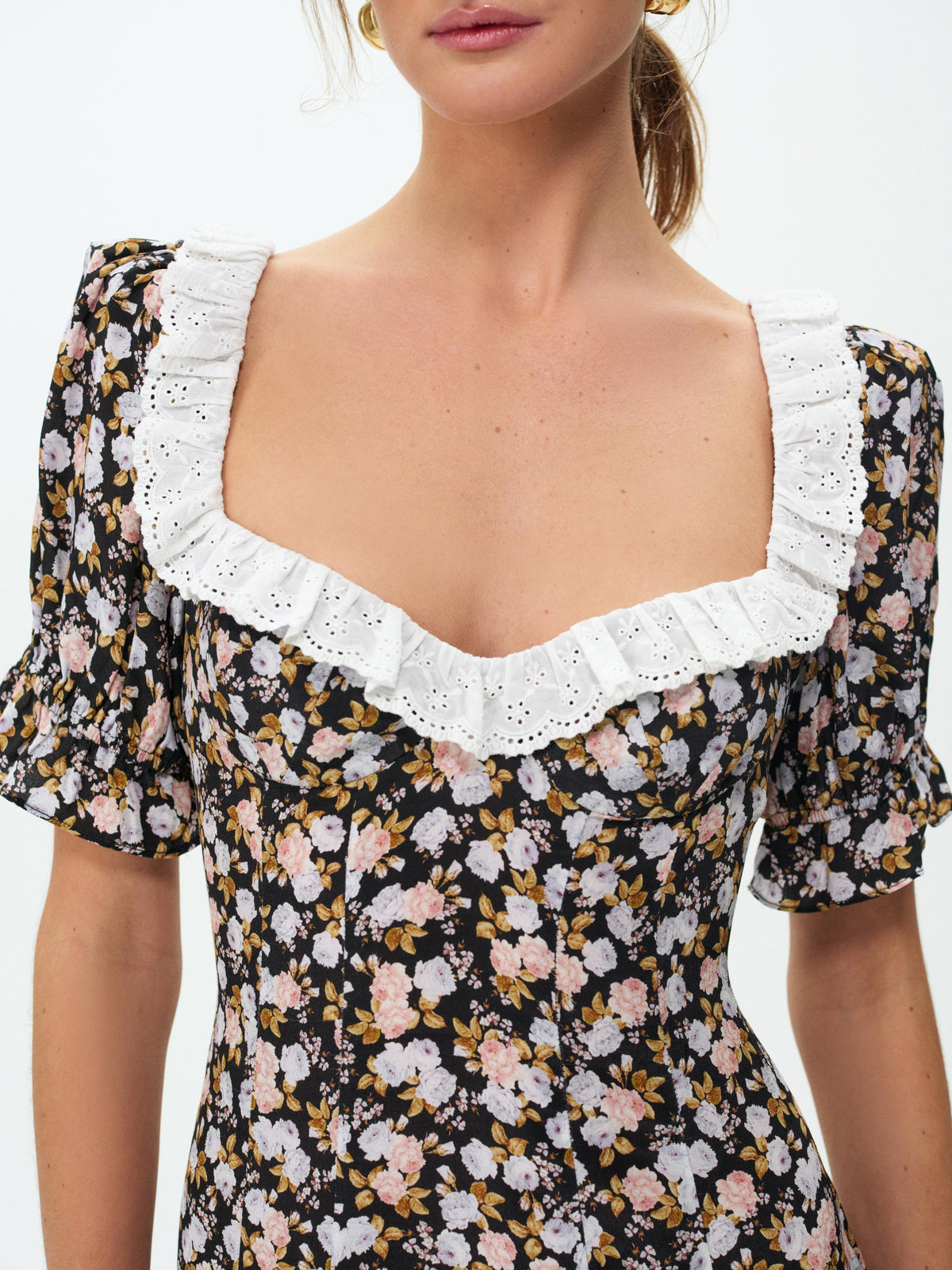 Canyon Blossom Mini Dress - Black