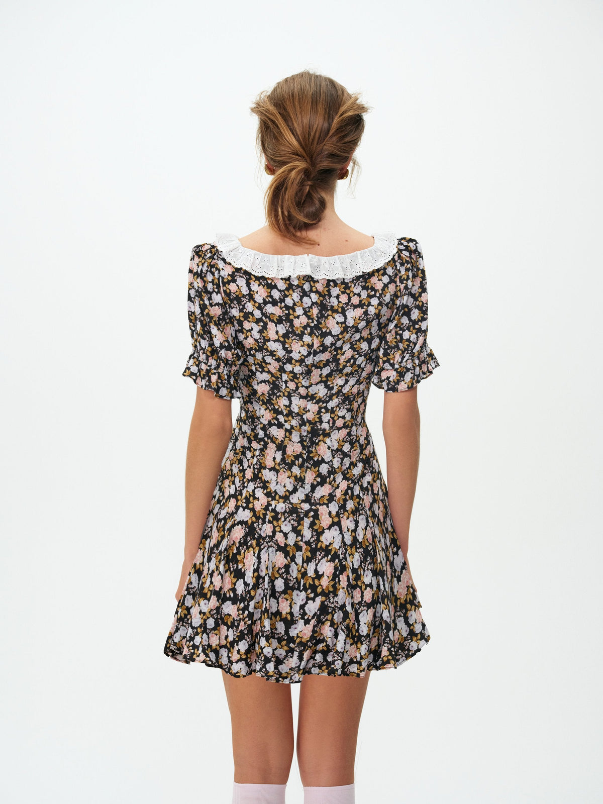Canyon Blossom Mini Dress - Black