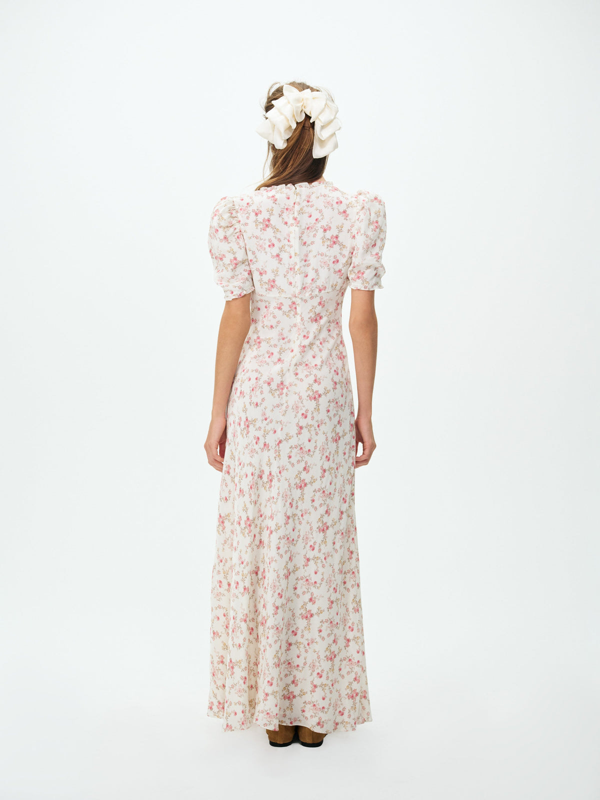 Country Floral Maxi Dress - Cream